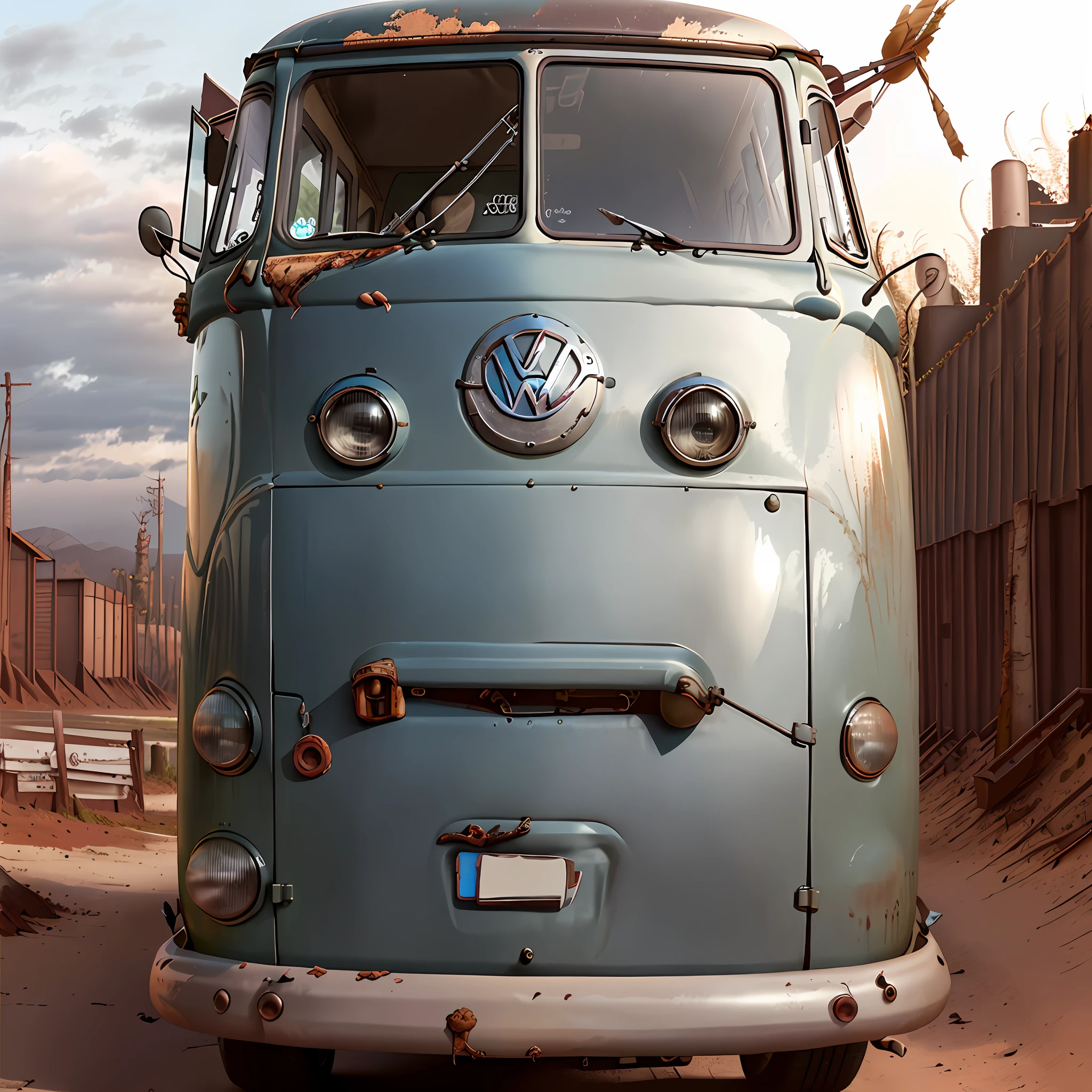 old Volkswagen bus combi model 1950 blue with rusty white sitting in the woods next to a tree, portrait of a little rusty, forgotten and lost in the forest, abandoned vehicles, old abandoned car sinking, yellowish from age, rusty vehicles, old car, rusty, abandoned cars, rusty, maus in the woods, a photograph of a rusty,  Nature overgrowth, minibus, rusty garbage