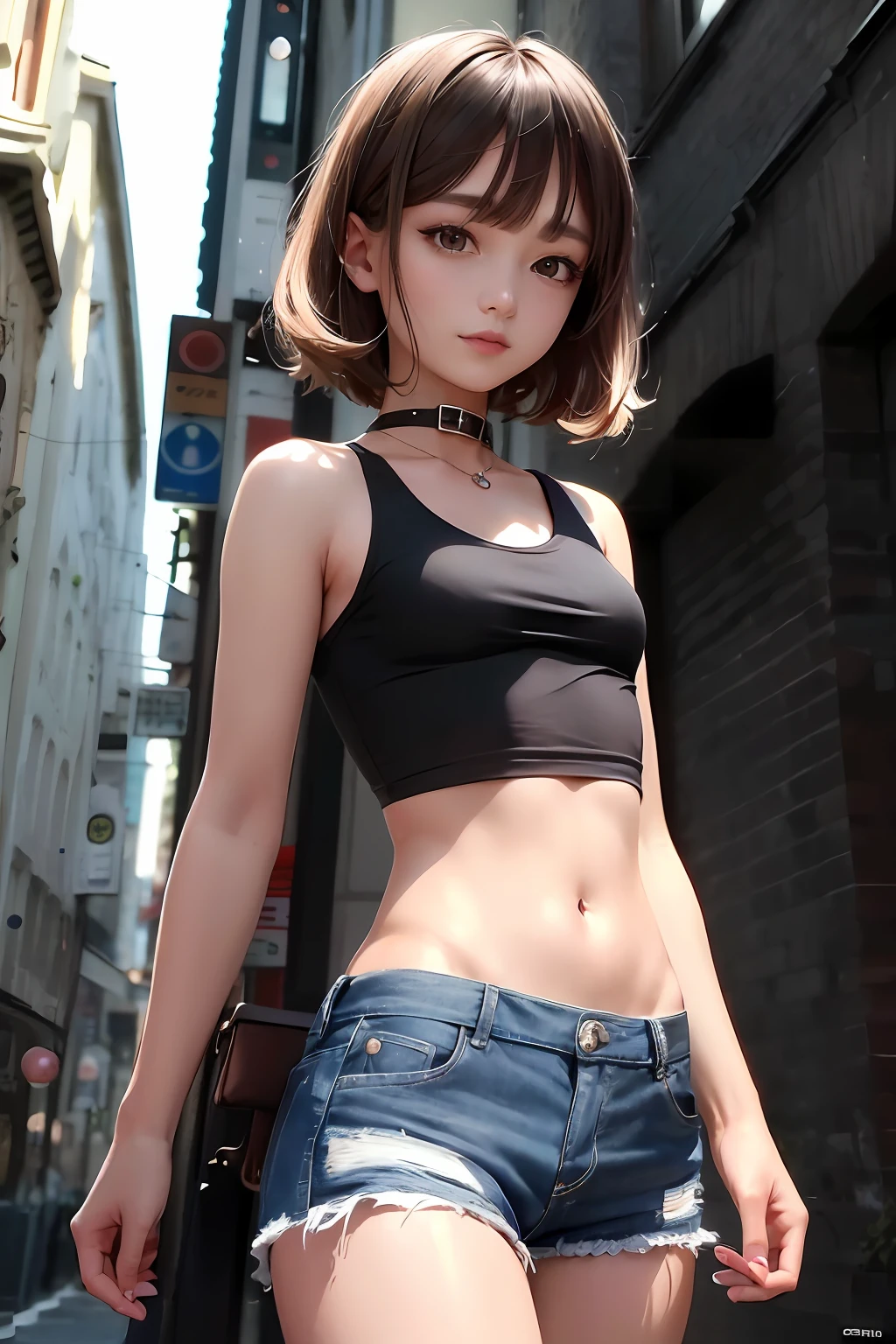 ((Top Quality, 16k, Masterpiece: 1.3)), 1 Girl, Sharp Focus: 1.2, Beautiful Women with Perfect Figure: 1.4, Slender Abs: 1.2, (((Short Bob Hair)), ((Small: 1.4)), (kpop Idol: 1.3)), ((Lingerie, Gothloli Fashion 1.5)), Highly Detailed Face and Skin Texture, Detailed Eyes, Double Eyelids, ((((Pause)), ( Enchanted)), walking, Kyoto