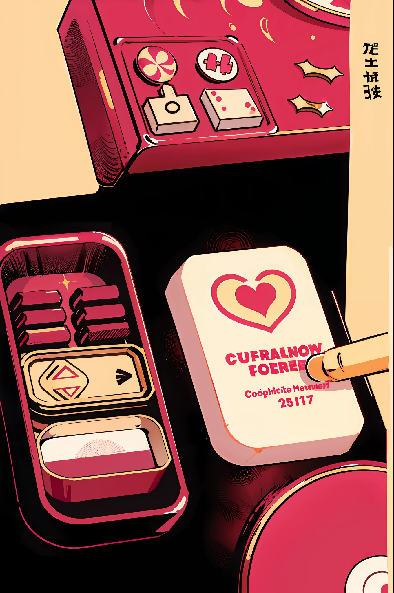 Book cover, cupkace, 2d, anime style, manhwa style, book cover with confectionery candy drawing