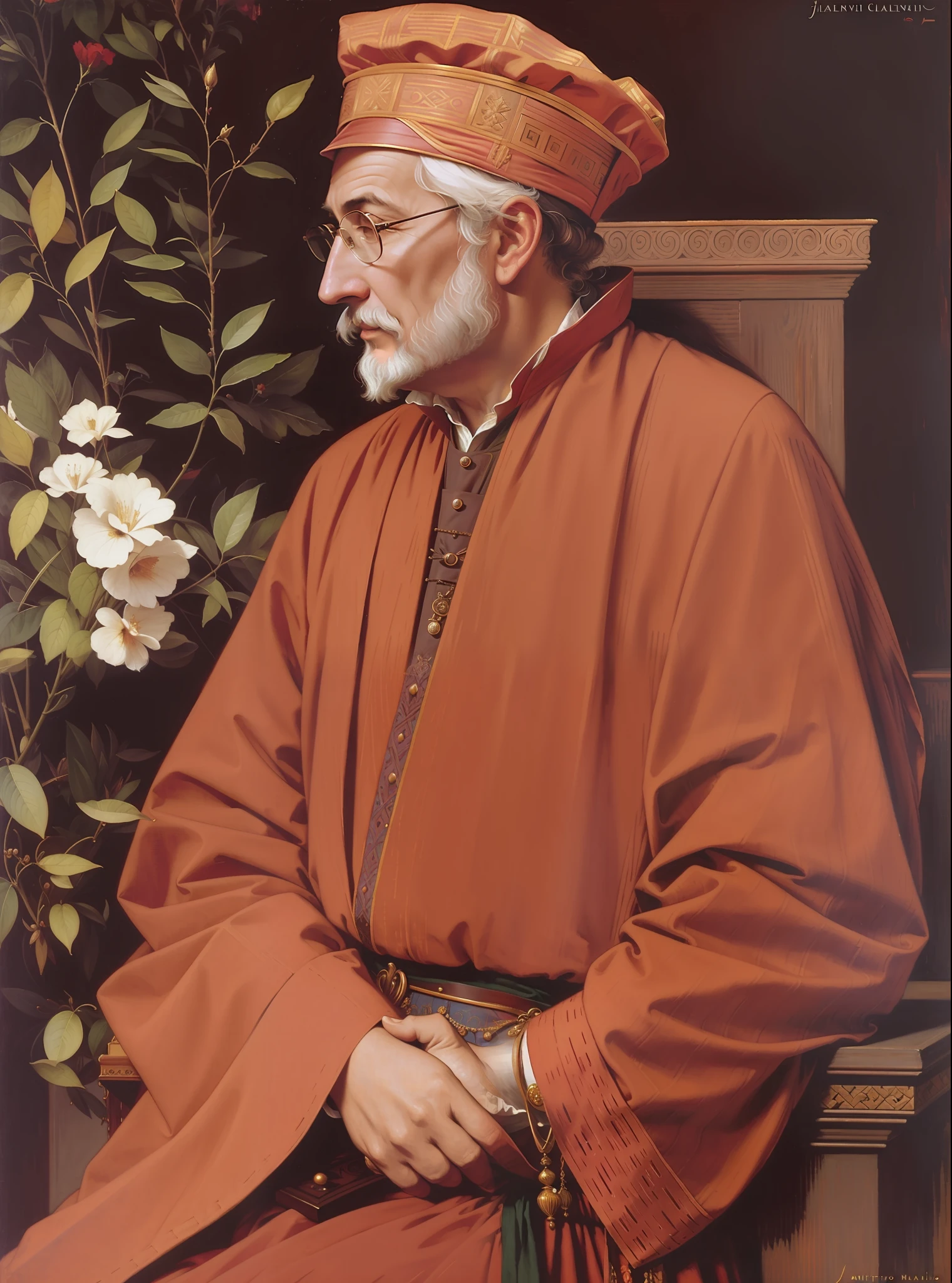 A painting of Cosimo medici, a old man, Renaissance portrait, realistic Renaissance portrait, Renaissance digital painting, historical artworks, in a Renaissance style, in Renaissance style, inspired by Ridolfo Ghirlandaio, Raphael Sanzio, Leonardo Da Vinci, Peter Paul Rubens, Renaissance oil portrait, medieval portrait, style 1 6th century, digital painting, watercolor painting oil, painterly, by Jeremy Lipking, by Antonio J. Manzanedo, Alphonse Mucha, Fuller Graves, Bartolome Esteban Murillo, JC Leyendecker, Craig Mullins, Peter Paul Rubens Detailed Painting, CGSetivity, ArtStation HD, High Detail, Photorealism, Concept Art, ArtStation HD, official art, trend in the artstation, 8k