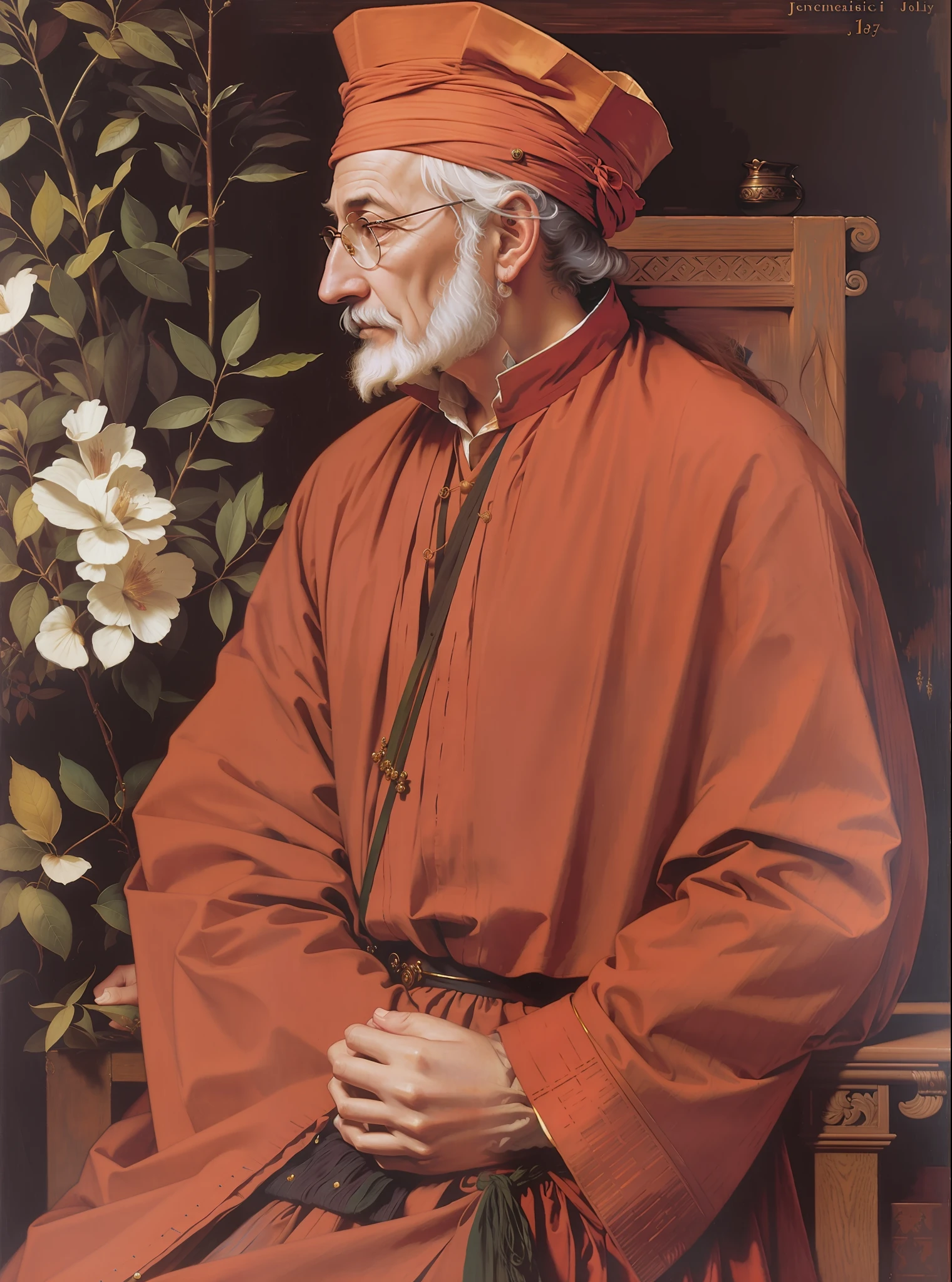 A painting of Cosimo medici, a old man, Renaissance portrait, realistic Renaissance portrait, Renaissance digital painting, historical artworks, in a Renaissance style, in Renaissance style, inspired by Ridolfo Ghirlandaio, Raphael Sanzio, Leonardo Da Vinci, Peter Paul Rubens, Renaissance oil portrait, medieval portrait, style 1 6th century, digital painting, watercolor painting oil, painterly, by Jeremy Lipking, by Antonio J. Manzanedo, Alphonse Mucha, Fuller Graves, Bartolome Esteban Murillo, JC Leyendecker, Craig Mullins, Peter Paul Rubens Detailed Painting, CGSetivity, ArtStation HD, High Detail, Photorealism, Concept Art, ArtStation HD, official art, trend in the artstation, 8k