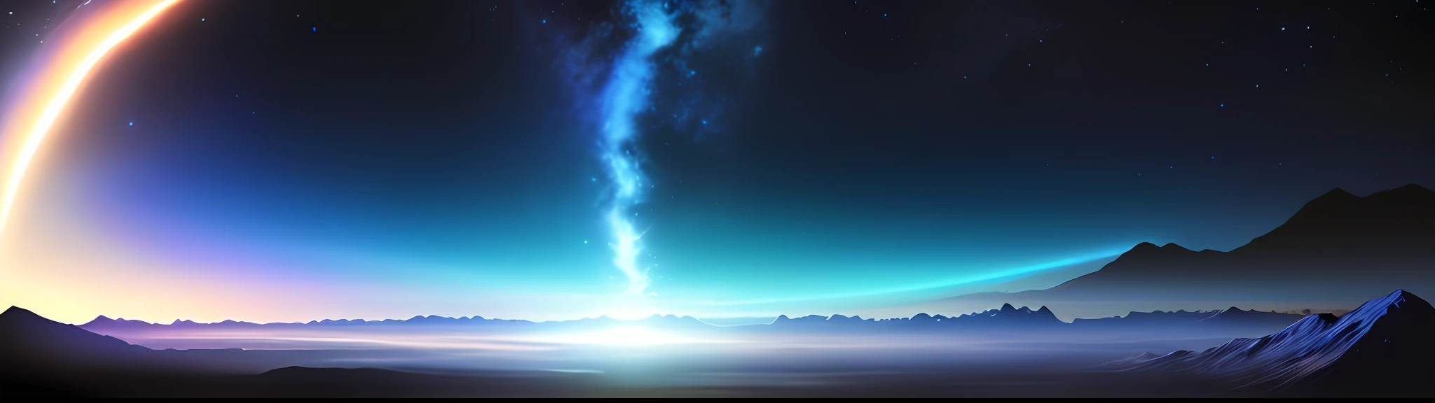 Space, atmospheric glow, blue,