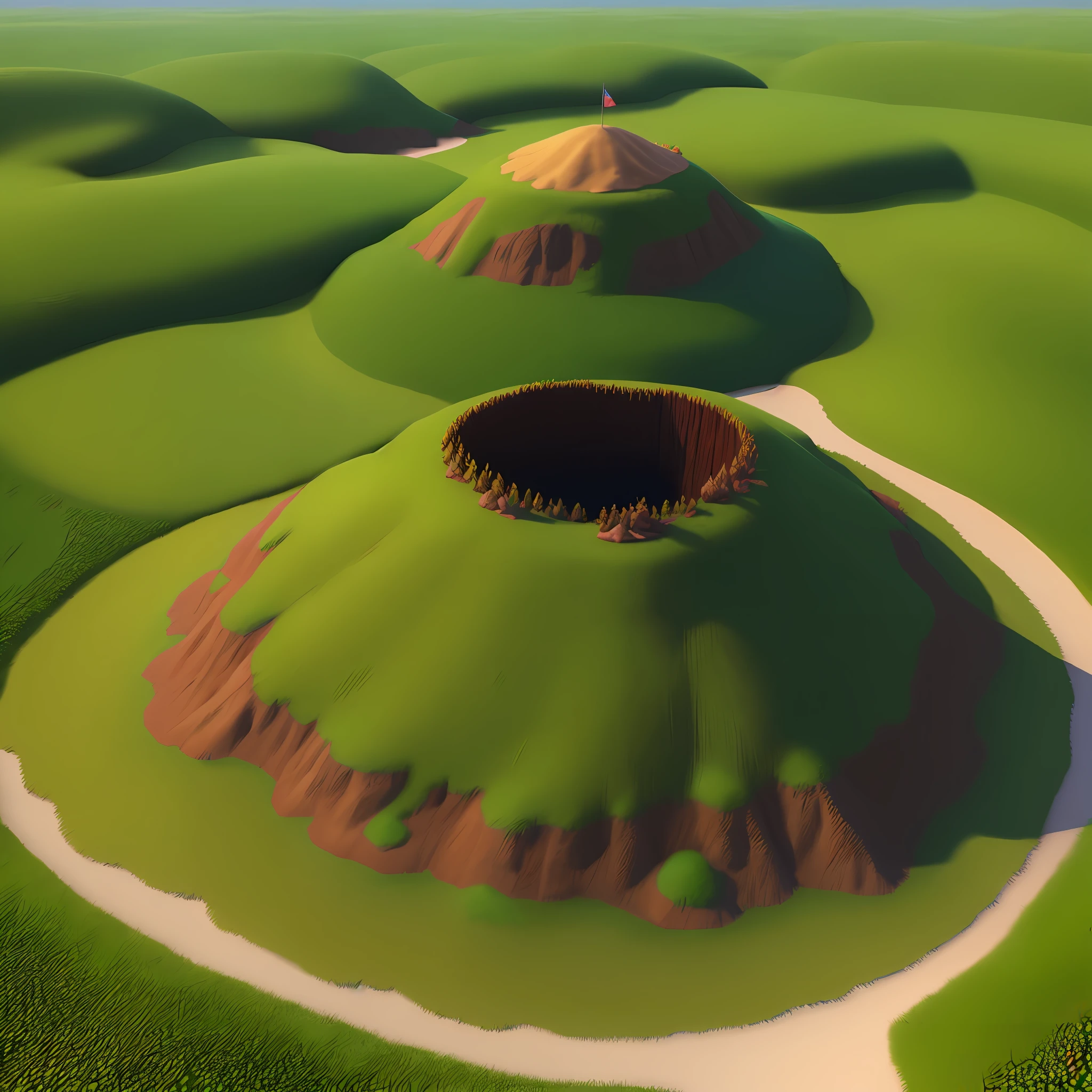 anthill mound, game design, high resolution, 3D-upscale