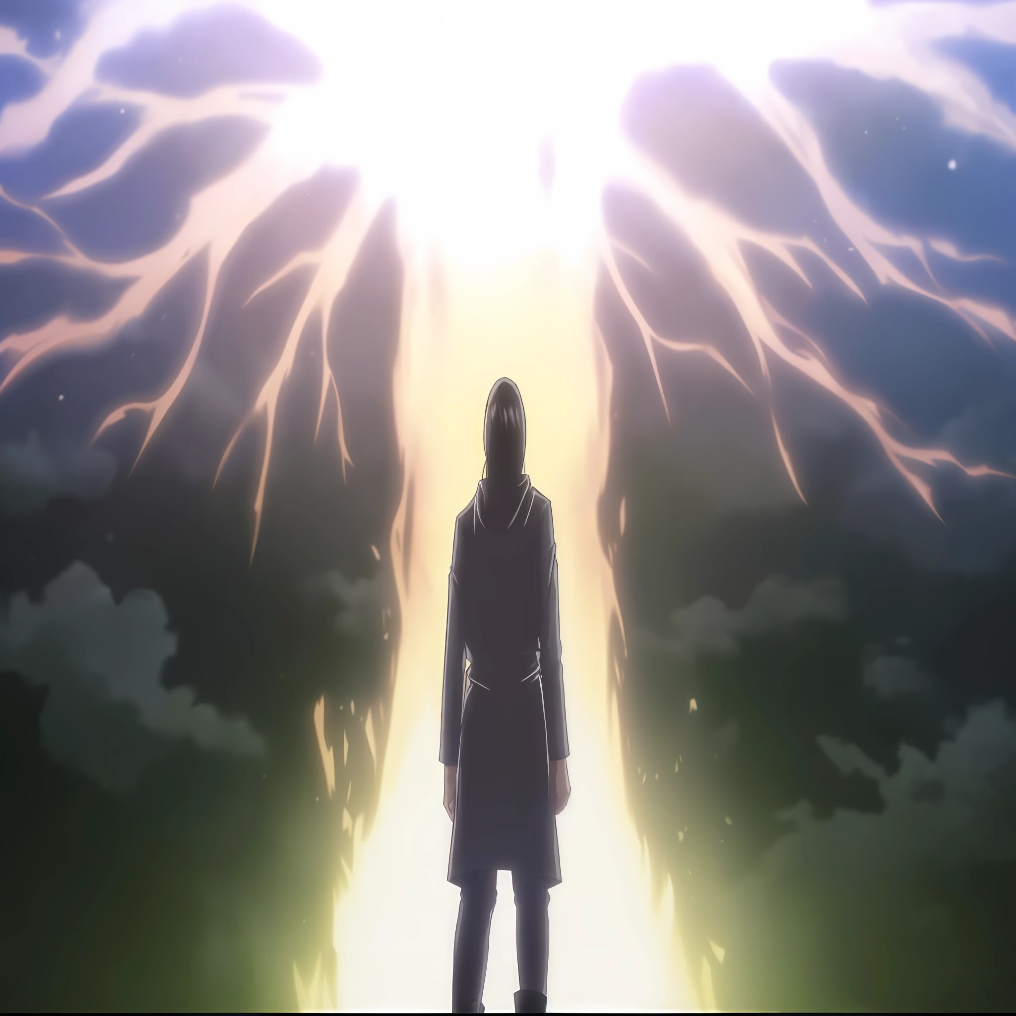 best quality, masterpiece, (realistic: 1.2), 1 man, Eren Jaeger, black jeans, black pants, brown hair, attack on Titan, cold background, black jacket, slim body, high definition, high quality, black clothes