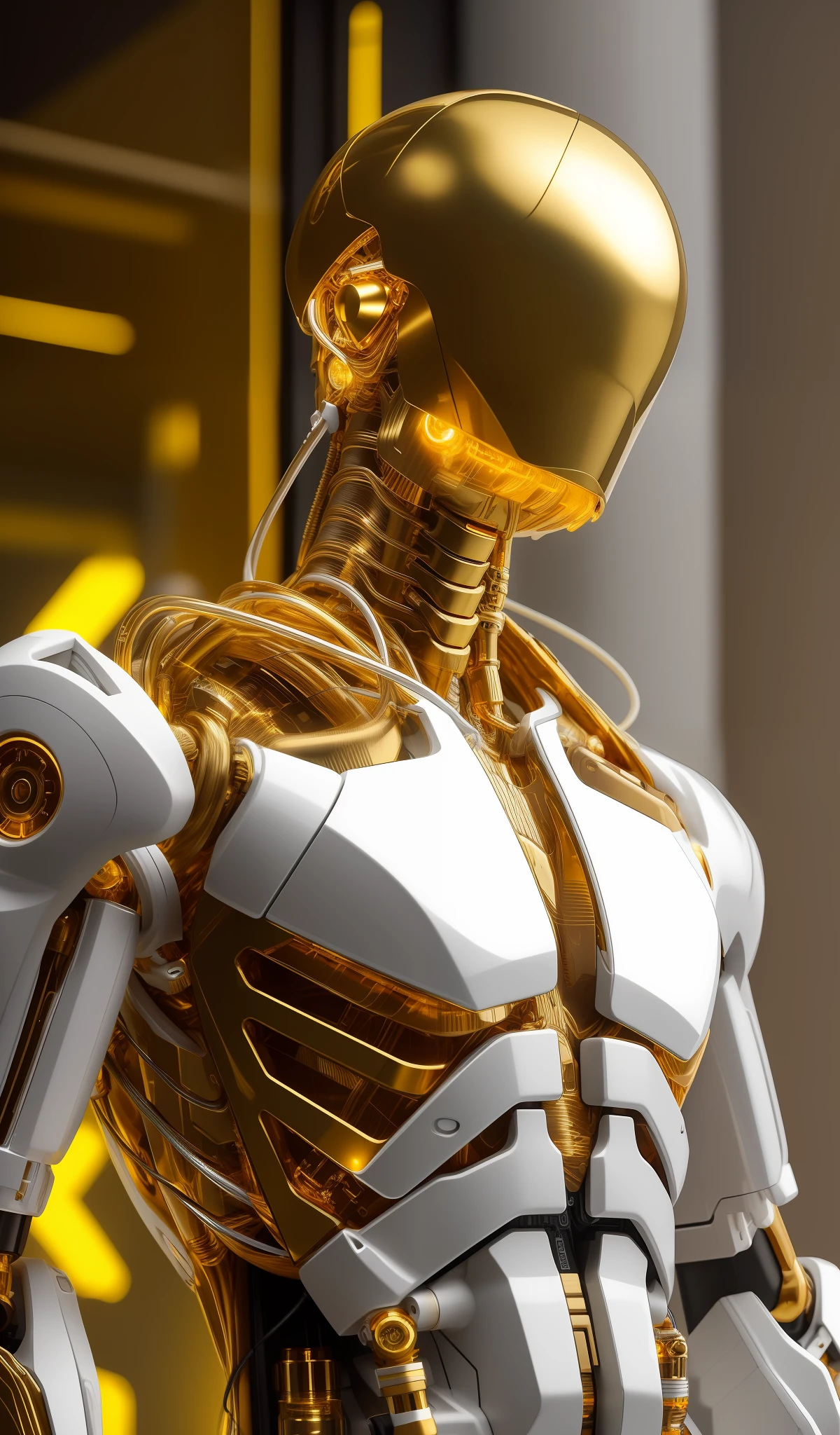 man, gold oil leaking from wires cyborg man | with a visible detailed brain | muscles cable wires | biopunk | cybernetic | cyberpunk | white marble bust | canon m50 | 100mm | sharp focus | smooth | hyperrealism | highly detailed | intricate details | carved by michelangelo