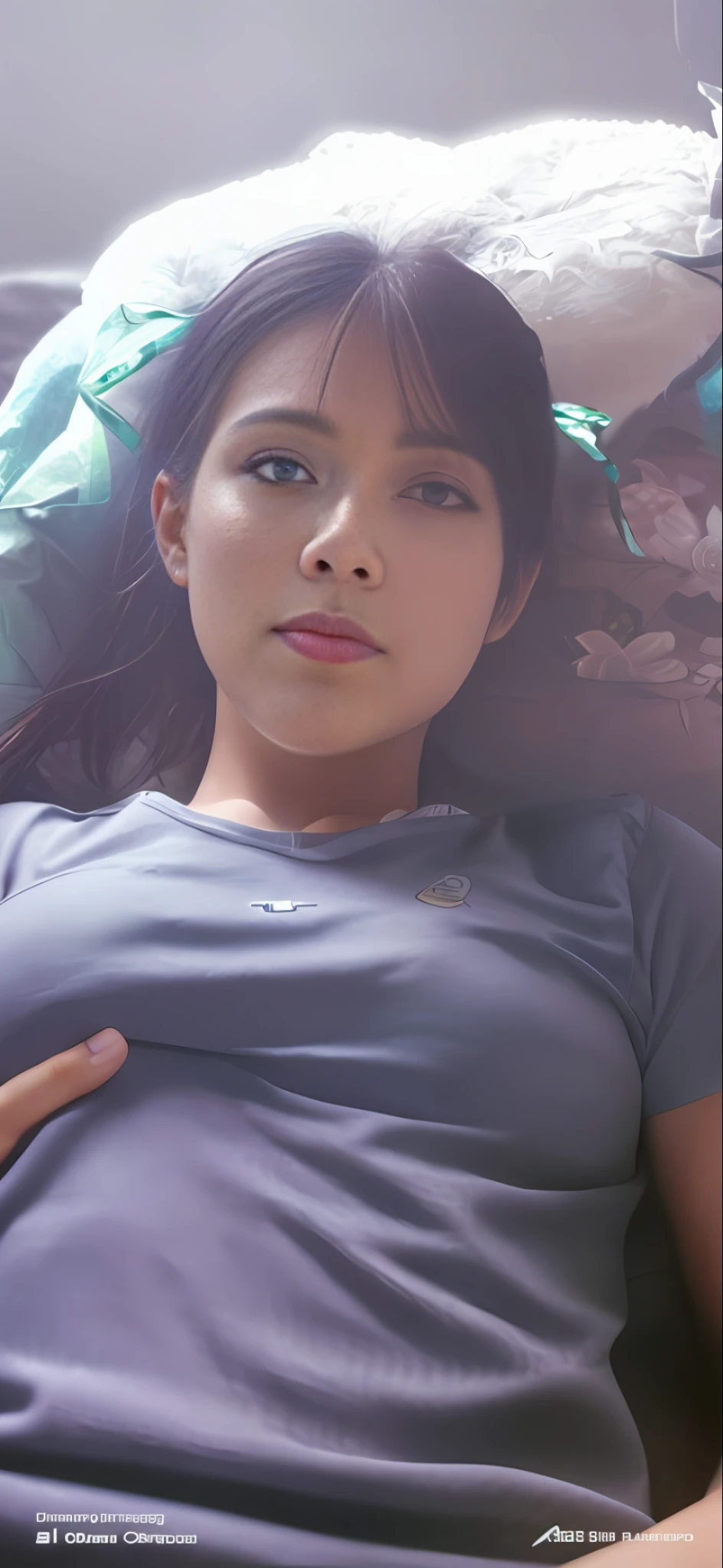 best quality, masterpiece, high resolution, 1girl, necklace, jewelry, beautiful face, tyndall effect, realistic picture, rim lighting, two tone lighting, (high detail skin:1.2), 8k uhd, dslr, soft lighting, high quality, volumetric lighting, candid, photo, high resolution, 4k, 8k, bokeh, medium breasts, lingerie pajamas, see through,, absurdity, lying on bed pictures,