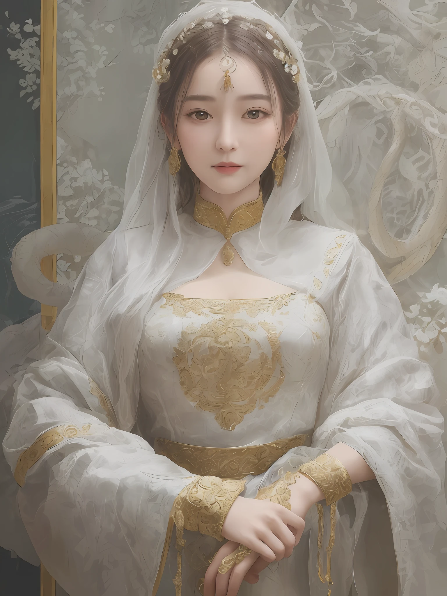 The woman wrapped around the white snake behind her is beyond imagination, the picture quality is top-notch, and the close-up shows the details are delicate. The painting style changes the ancient environment, and the Cartesian style is appropriately added. The shape is detailed and beautiful