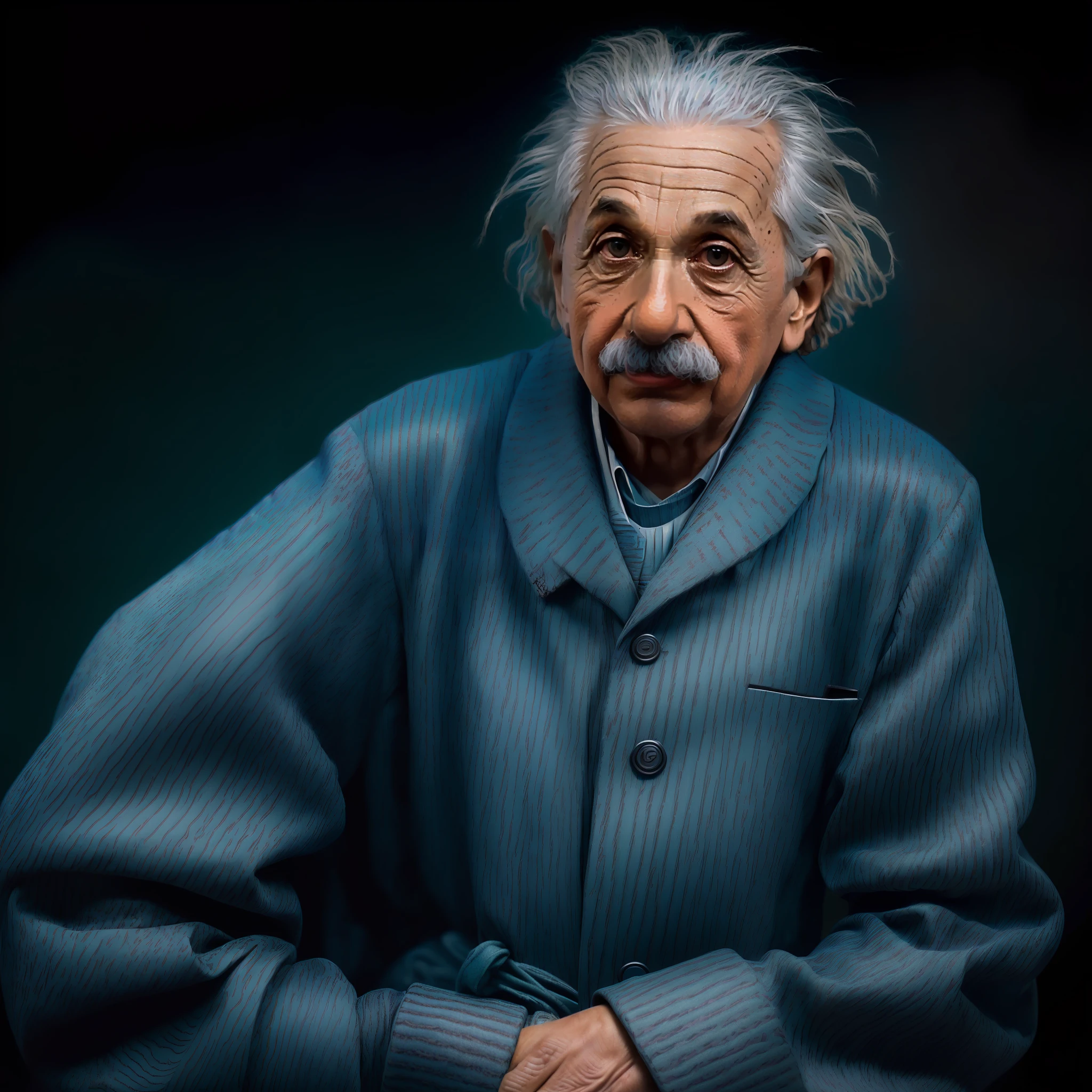 ((RAW, style, extremely detailed full-body color photo of albert einstein, background lab, ((film grain, skin details, highly detailed skin texture, 8k hdr, dslr))