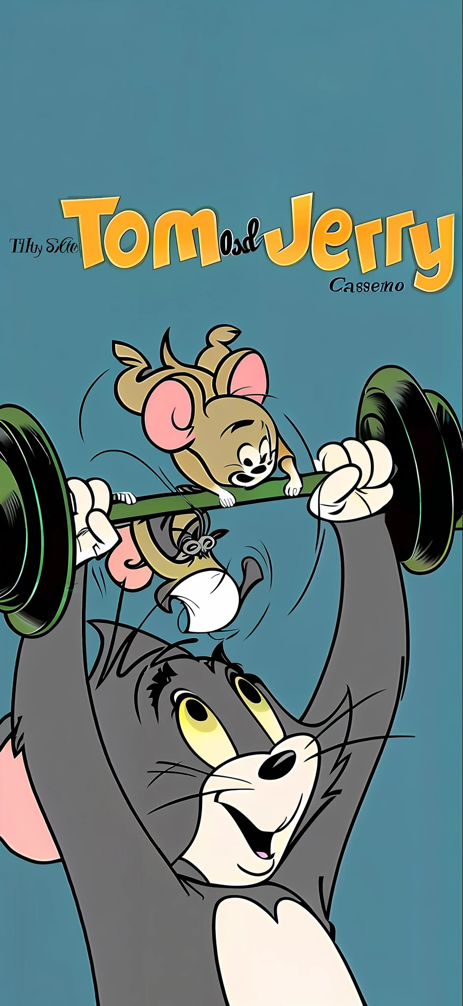 (best quality, ultra-detailed), extremely amazing (dirty, dim, muscular bulging) gym scene, ((Tom: 1.2 AND Jerry: 1.2)|( Barbera: 1.3 AND Hana: 1.3)), instant comic book cover, (GIF is preferred), imitating the Cevagraf comic cover style, inspired by the real-life Tom and Jerry, full of comic book beauty Hannah Barbera, artistic comic book cover, has been incorporated into gradients and watercolor decoration.