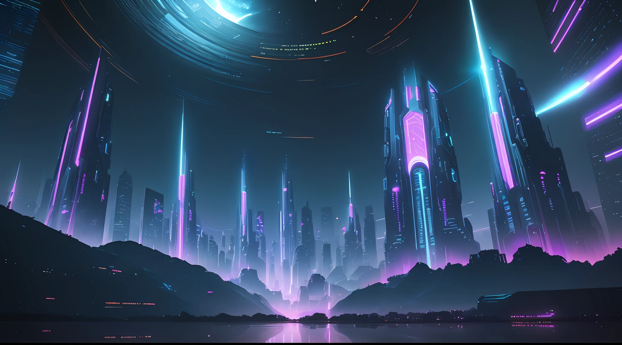 Libra theme, cyberpunk, sci-fi, intergalactic, highly detailed, high-quality, chronospace, universe, award-winning photography, landscape