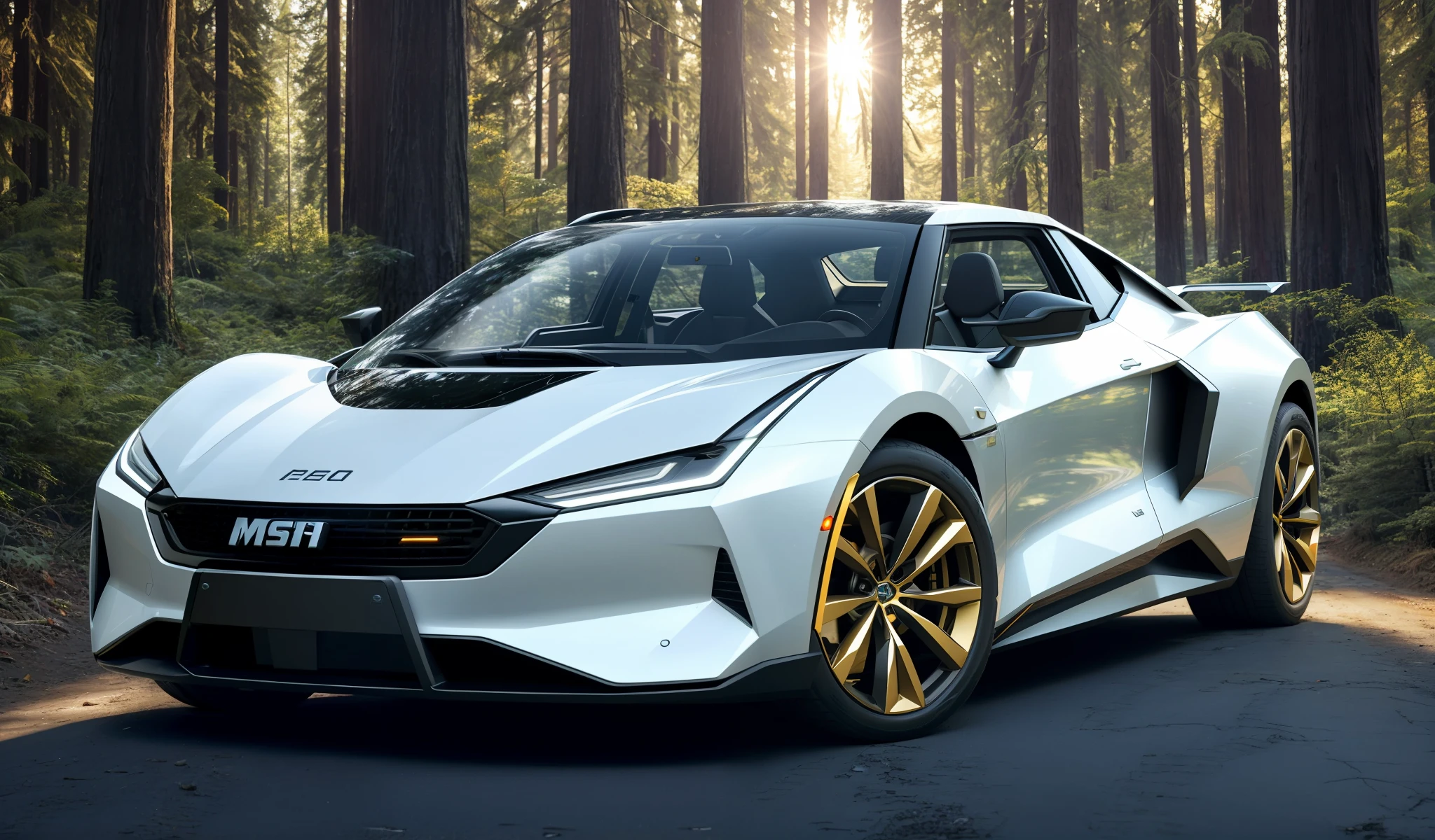 aito SUV M9 through forest commercial photo, full of stars, white blue, golden hour, movie, 4k, volumetric lighting (good composition), (in frame), centered, 8k, 4k, detailed, attractive, beautiful, impressive, realistic, realistic, cinematic composition, volumetric lighting, high resolution, vivid, detailed, stunning, professional, realistic, clear, perfect, dslr, 4k, 8k, 16k, 1024, 2048, 4096, detailed , sharp, best quality, high quality, high resolution, ridiculous Pure picture 2023 futuristic style electric car Sleek models The right ratio Car accounts for 4/1 picture Small steel cannon Transformers