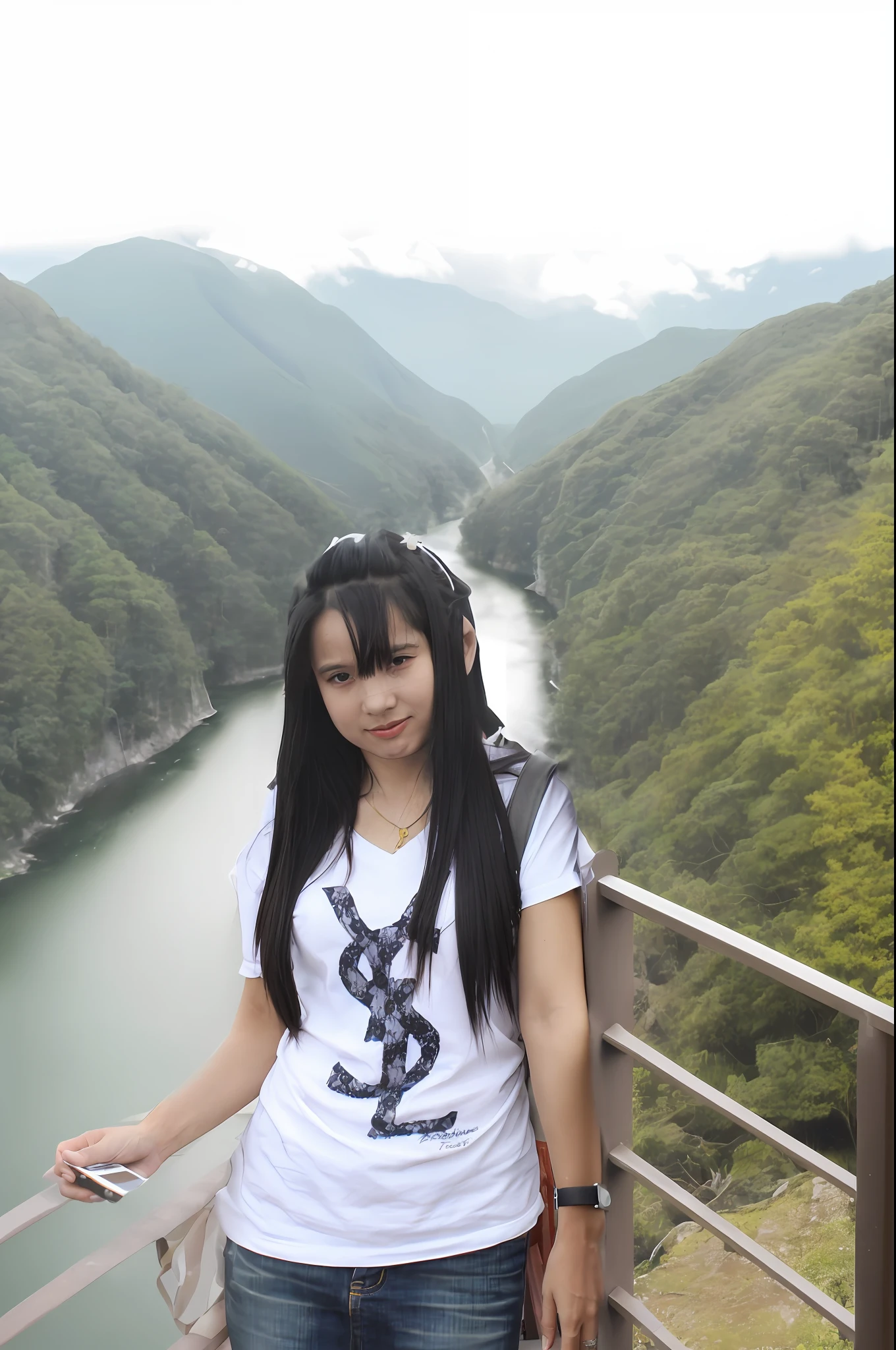 (Extreme CG Unity Wallpaper 8k Detail), (Masterpiece), (Best Quality), (Special Detail), (Best Illustration), (Best Shadow), (Photorealistic:1.1),(PureErosFace_V1:0.7),(Cute Taiwanese Girl),(Taiwanese Sexy Girl),(Taiwan Gorgeous),Real Human Skin, Lens Flicker, Shadow, Backlight, Depth of Field, Natural Light, Indoor, Dark Light, Hard Focus, Film Grain,(1girl),Best Quality, Ultra High Resolution,(Detailed Eyes:1.4),Brown Eyes, Seductive Smile, Very Happy, Pretty, Waist Show, Belly Button Display, (Individual Focus), (Full Body Selfies), (Hime Hairstyle with Low Back Braid Pigtail), (Black Sweatshirt Off Shoulders), (Big Breasts), Mountain View,Tribe,Hmong,Akha,Beautiful sky,Mountain,Forest,Waterfall,Dark sky,White clouds,Forest view