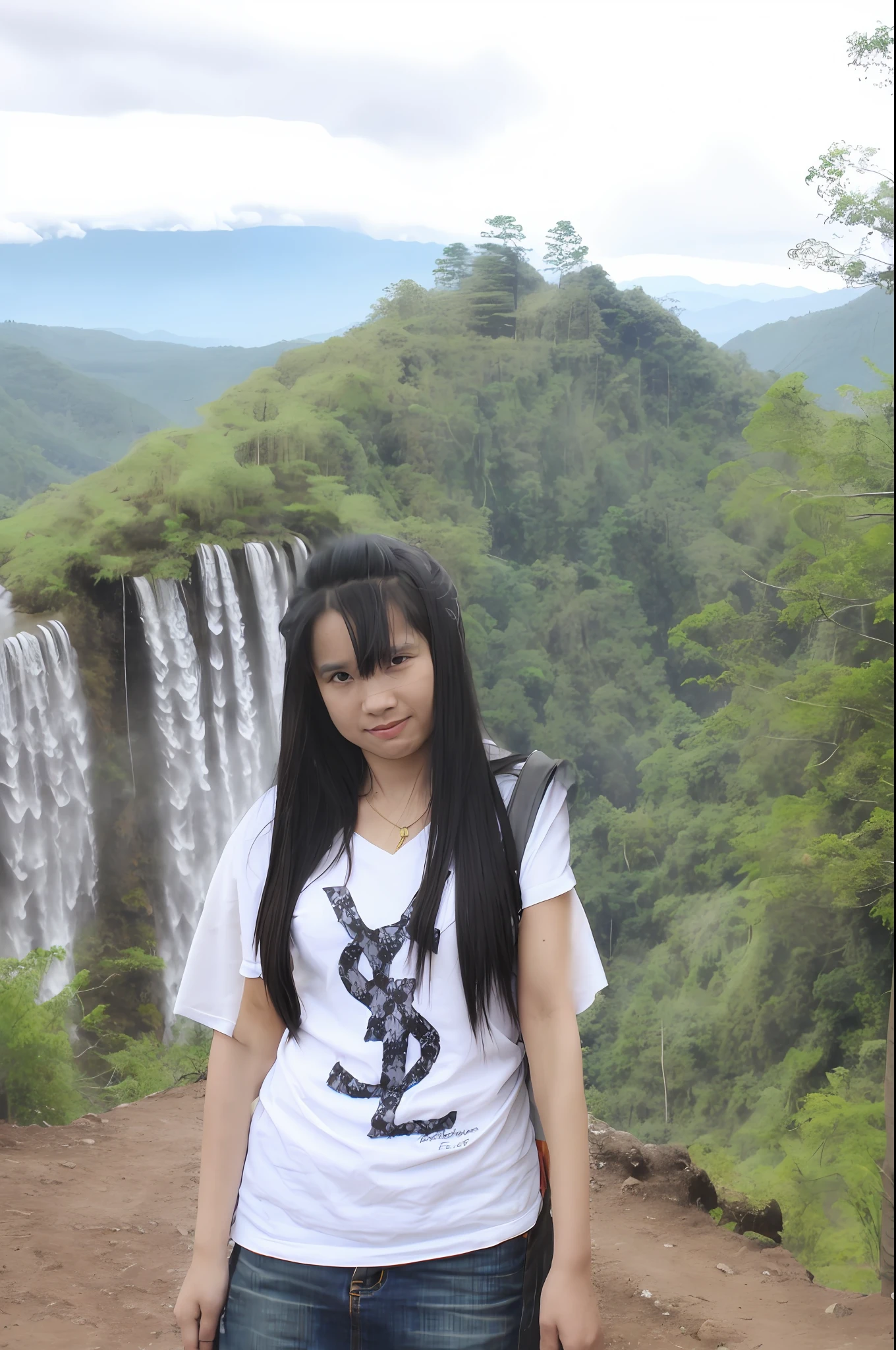 Mountain View,Tribe,Hmong,Akha,Beautiful sky,Mountain,Forest,Waterfall,Dark sky,White clouds,Forest view