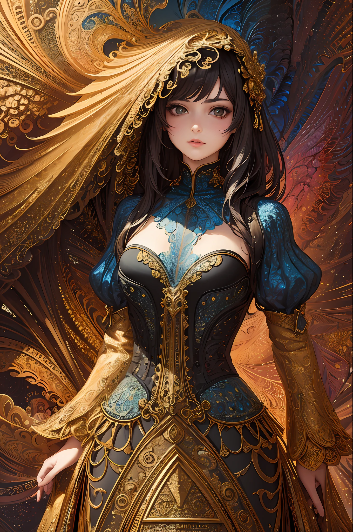 (masterpiece, top quality, best quality, official art, beautiful and aesthetic:1.2), (1girl), extreme detailed,(fractal art:1.3),colorful,highest detailed
