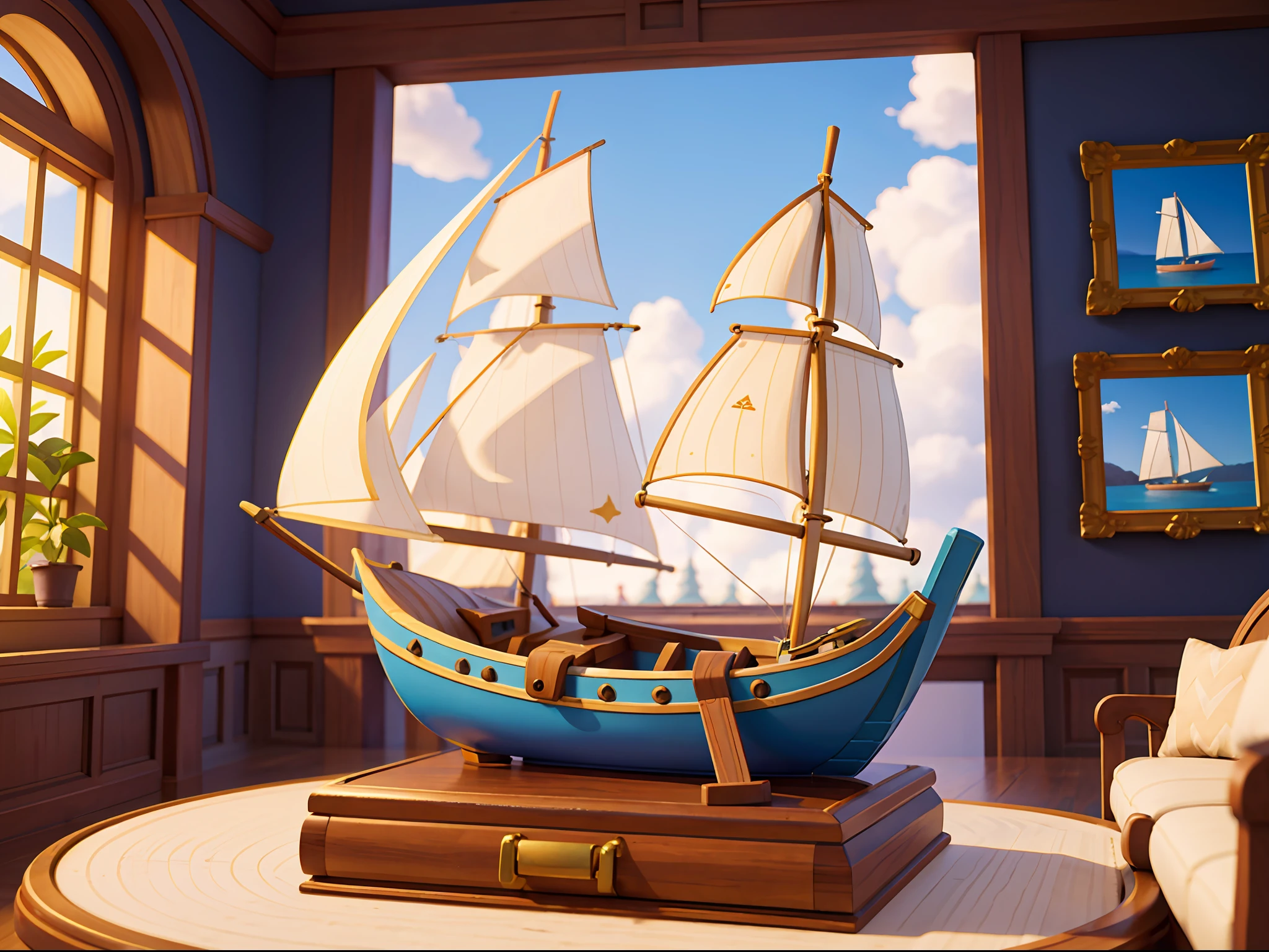 Masterpiece, best quality, books, sailboats