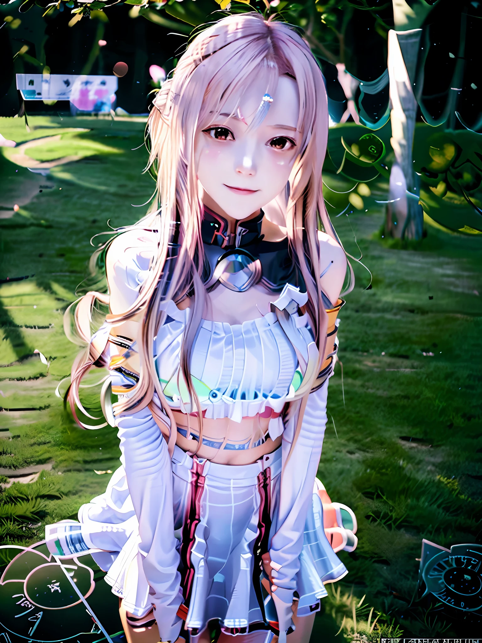 1girl, smile, (((small breast))), (((bokeh))), depth of field, cute face, looking at the viewer, masterpiece, model style, cleavage, full body portrait, sexy pose, ((8k, RAW photo, highest quality, masterpiece), High detail RAW color photo professional photo, (realistic, photo realism:1. 37), ( highest quality), (best shadow), (best illustration), super high resolution, very detailed CG unified 8K wallpaper, physical rendering, cinematic lighting), Sword Art Online Asuna