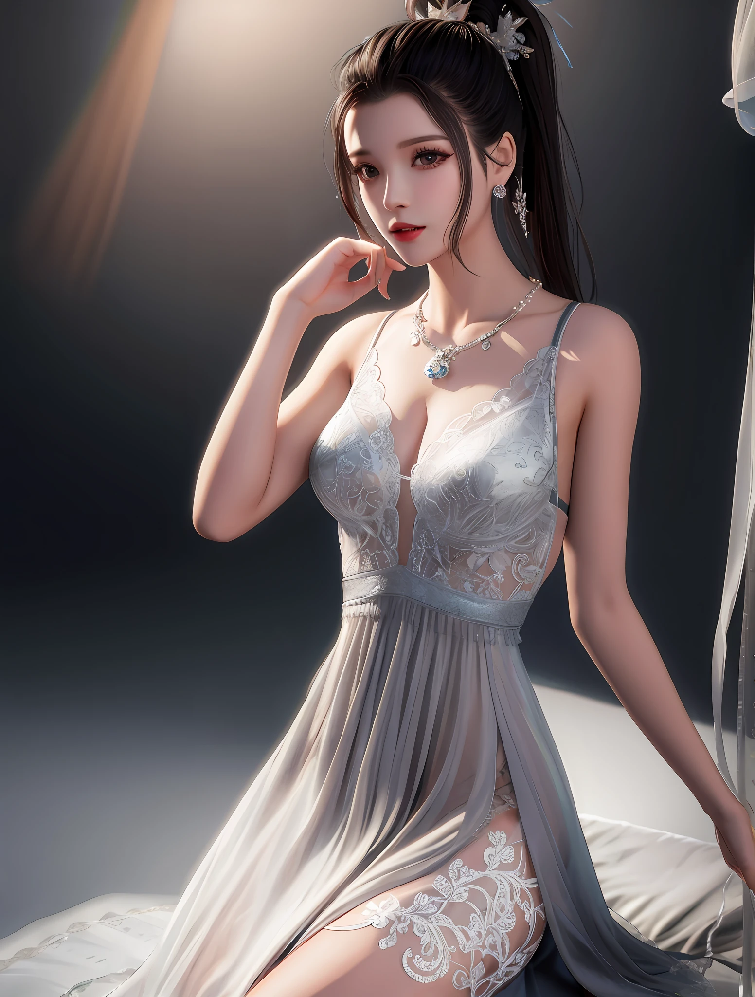 Girl with transparent dress