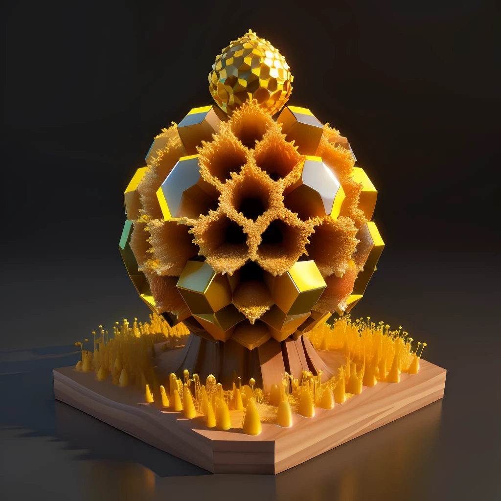 sphere anthill, mystical beehive, honey dripping, high resolution, 3D, game design.