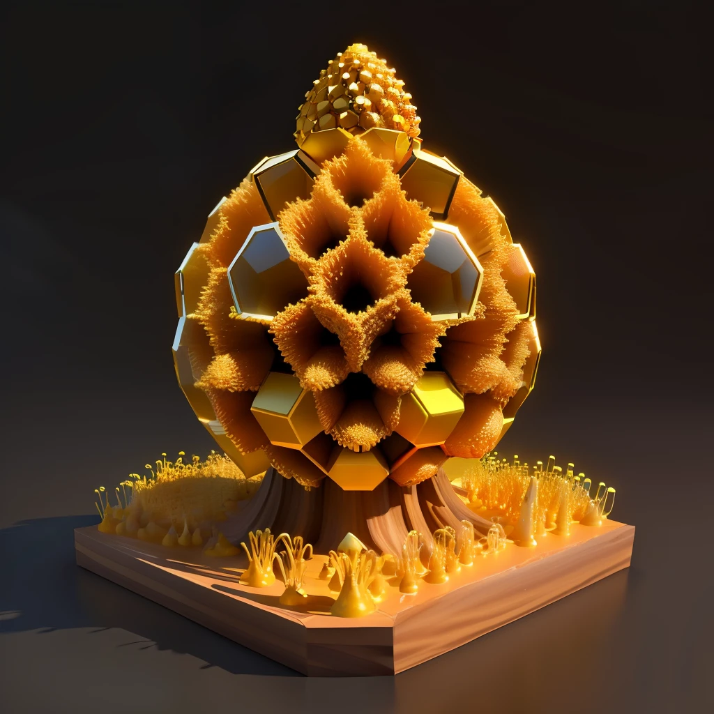sphere anthill, mystical beehive, honey dripping, high resolution, 3D, game design.