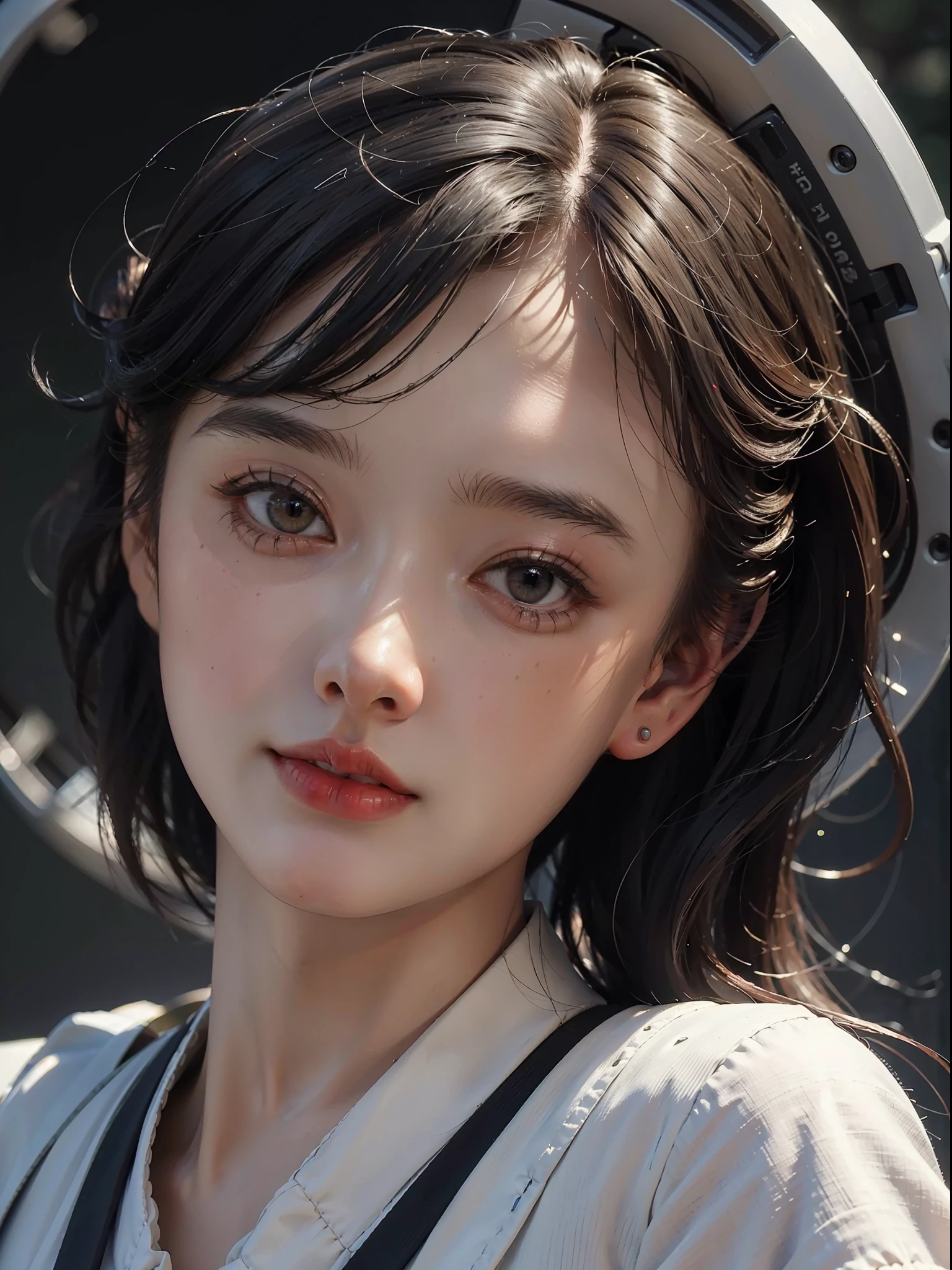 A close up of a woman with a hat on her head - SeaArt AI