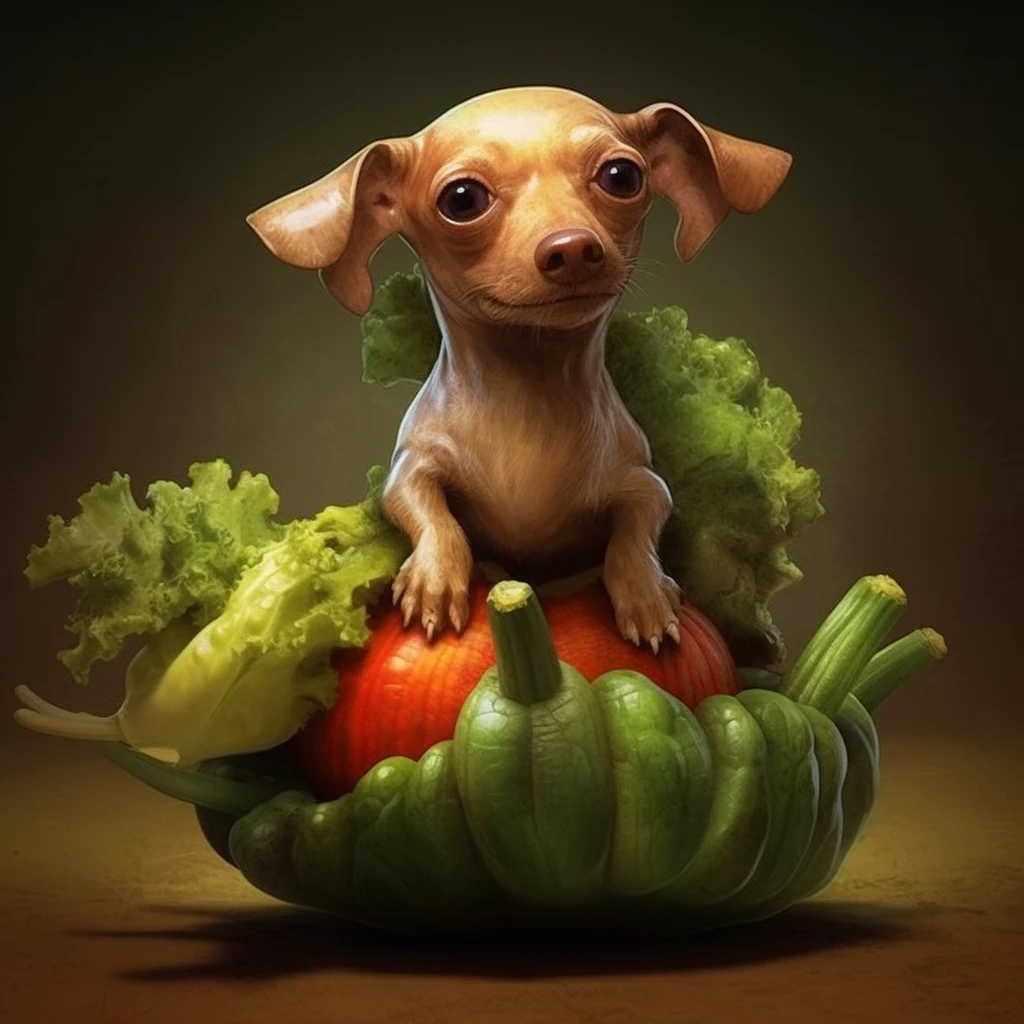 Vegetable dogs, cute, fantasy creatures