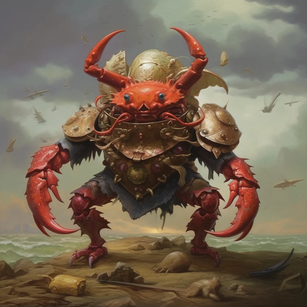 Crab man, shrimp soldier crab general