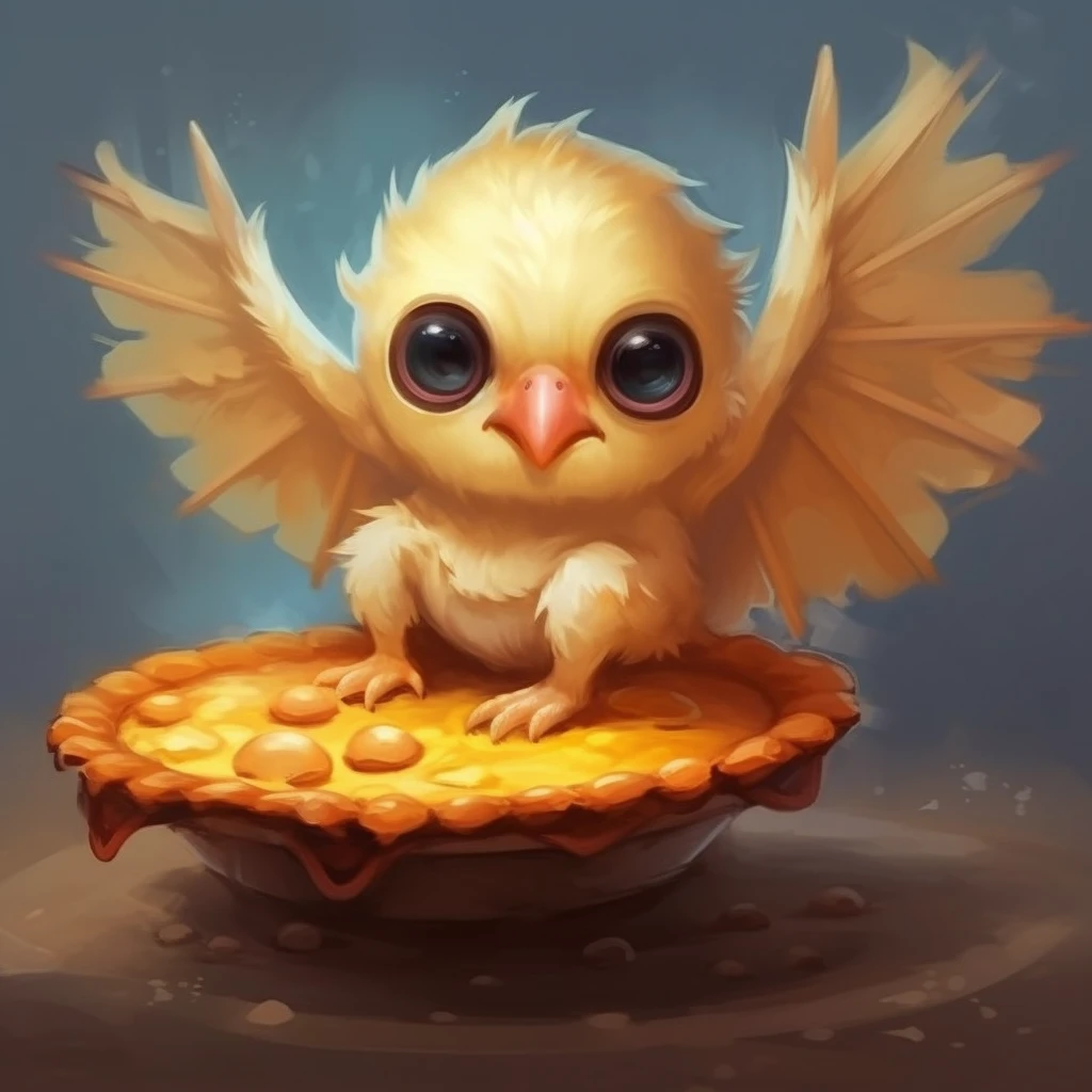 A pie, wings, cute, Pokémon-like creature