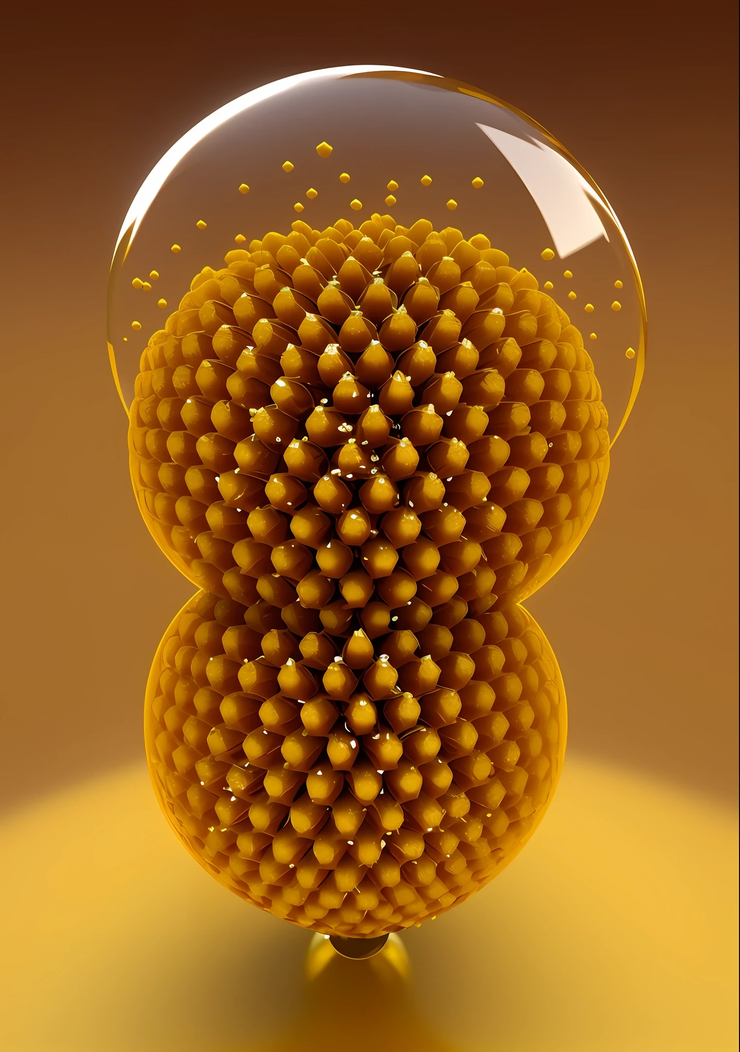sphere anthill, mystical beehive, honey dripping, honey comb, high resolution, 3D, game design
