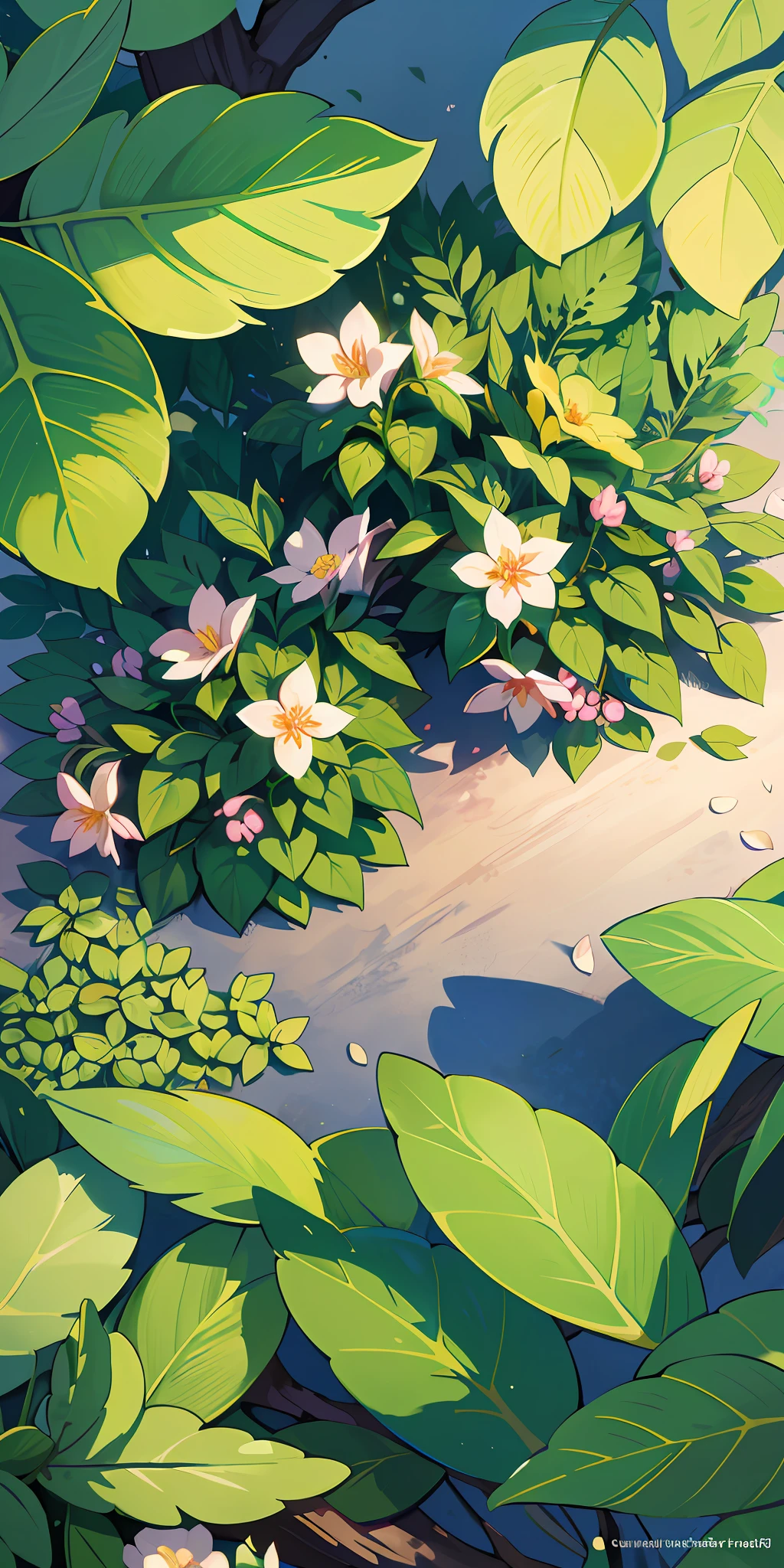Masterpiece, best quality, (very detailed CG unity 8k wallpaper) (best quality), (best illustration), (best shadows) Nature&#39;s delicate leaves petals of various colors falling in the air light Tracking, super detailed --v6