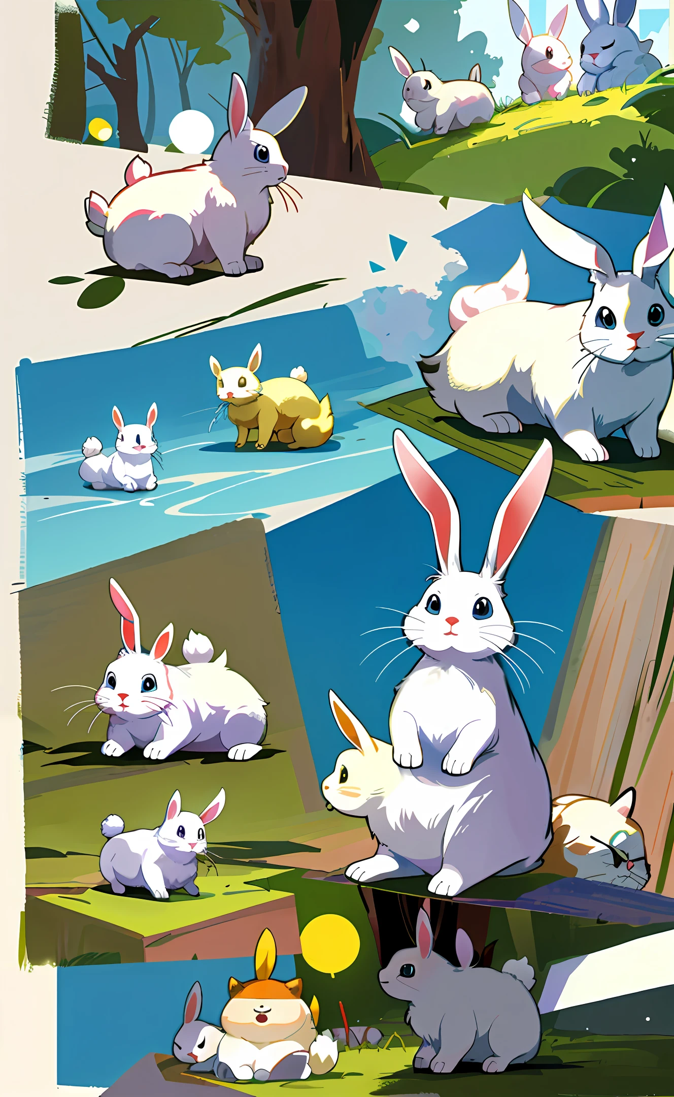 (various animals) (like rabbit and others) (for children's book) The Kingdom of Pets