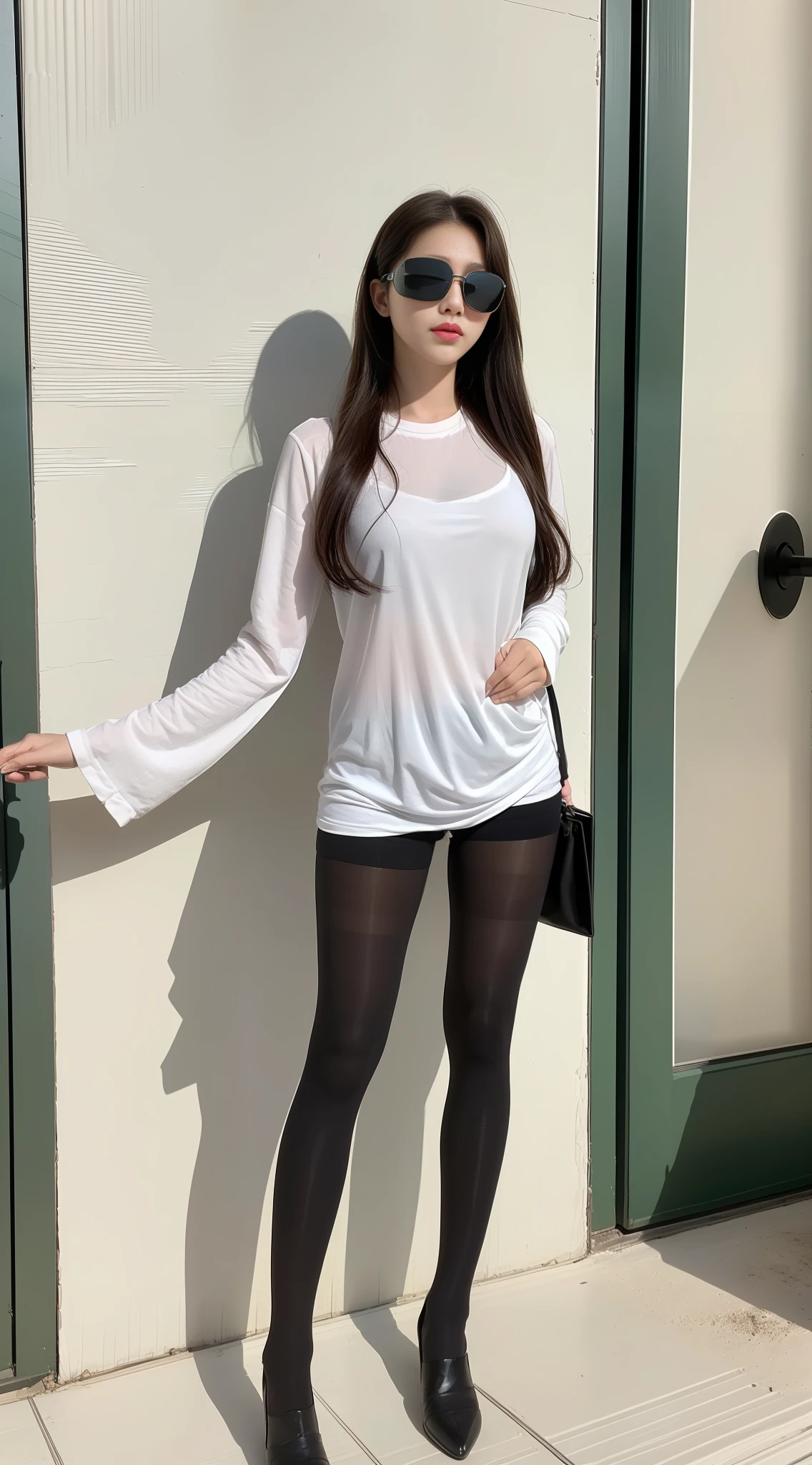 (Best Quality, 8k Quality, Masterpiece, UHD: 1.3), (Kpop Idol: 1.4), 1 Girl, (Huge: 1.65), (Medium Hair), Abs, Perfect Figure, Ultra-detailed Face, Detailed Lips, Fine Eyes, Double Eyelids, (((Ceramic) Full Body Tights), On the construction site, with a blind cane, (Seductive), ((Arousal: 1.5)), (Blind) White Eyeballs)), (((Blind)), ((Invisible))