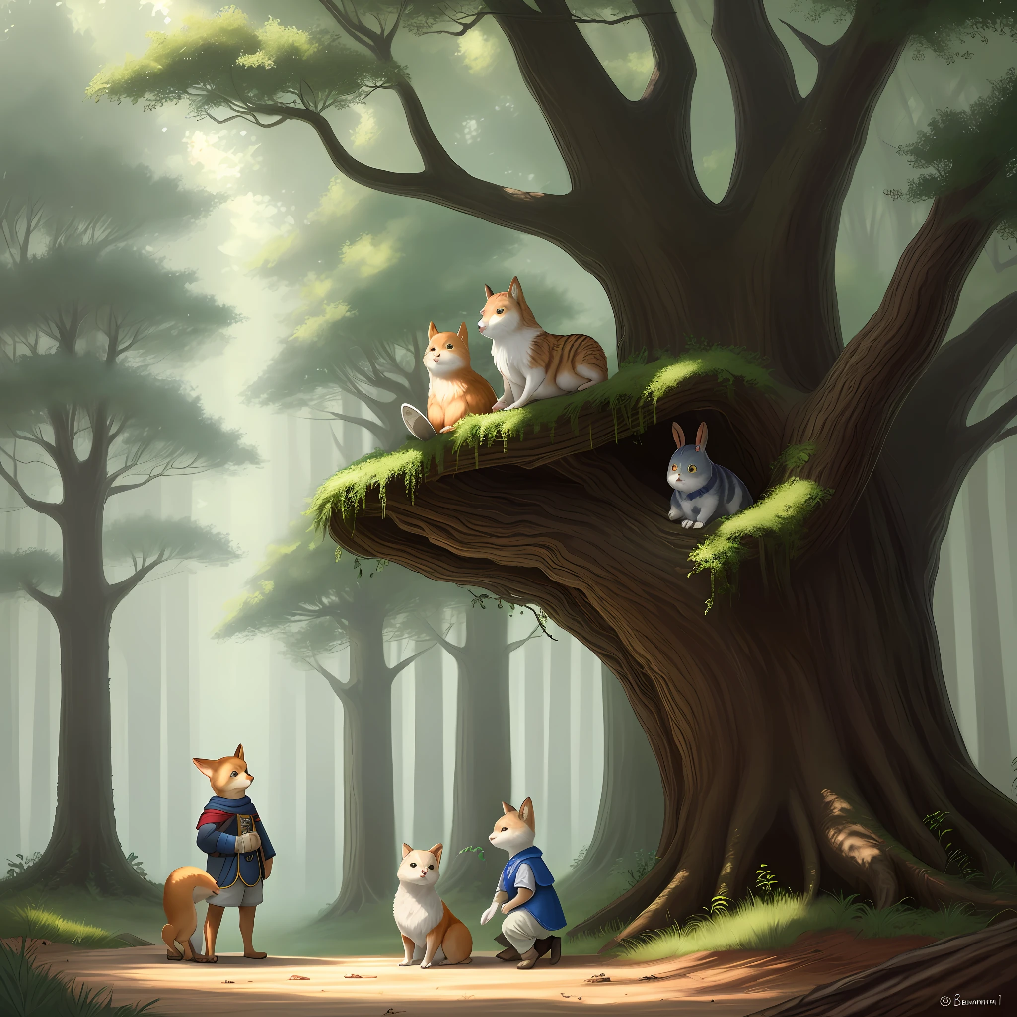 Chapter 1: "The Arrival in the Kingdom"
The sun shone in the blue sky as Benjamin, a curious and courageous rabbit, took his first steps into the Pet Kingdom. His long ears moved to pick up every sound of the new adventure that awaited him. With a heart full of animation, he explored the trails of the lush woods, full of tall trees and colorful flowers.
As he moved on, Benjamin spotted movement among the bushes and a small, agile figure appeared before him. It was Olivia, a wise and friendly owl with soft feathers and bright eyes. She greeted Benjamin with a gracious nod and invited him to join her at a nearby tree.
There, sitting on a comfortable branch, Olivia explained to Benjamin that the Animal Kingdom was a special place where animals of all species lived in harmony. They shared a sincere friendship, working together to take care of the kingdom and face exciting challenges.
As they talked, Benjamin heard a sound of agitation coming from below. When he looked, he saw Max, a skilled squirrel, jumping from branch to branch with his downy tail. Max had a playful smile and invited Benjamin to join them in a friendly game of hide and seek.
Quickly, Benjamin and Olivia followed Max around the kingdom, hiding behind tree trunks and shrubs. With each shared laugh, Benjamin felt more integrated into the Pet community.
As the sun began to set, the three friends decided to head back to the central clearing, where the animals used to gather. There, they met Lucy, a cunning fox with a mischievous look, and Boris, a gentle and protective bear. They greeted Benjamin with warm smiles and friendly hugs.
Sitting around a campfire, the Pets shared stories of their past adventures. Each tale was filled with emotion and laughter, and Benjamin was delighted with the diversity and courage of his new friends.
As night fell and the stars
