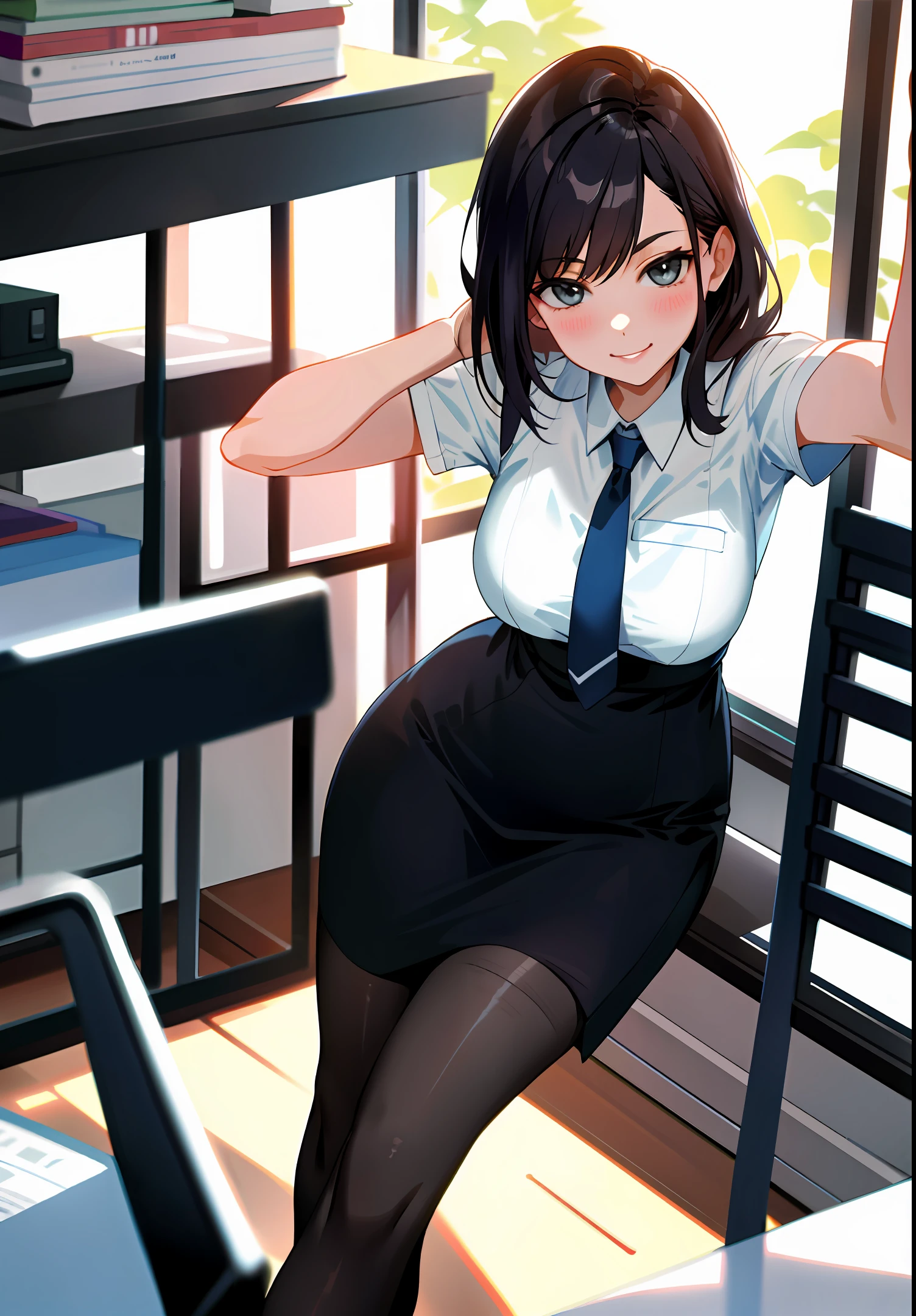 Office lady in stockings, photo quality