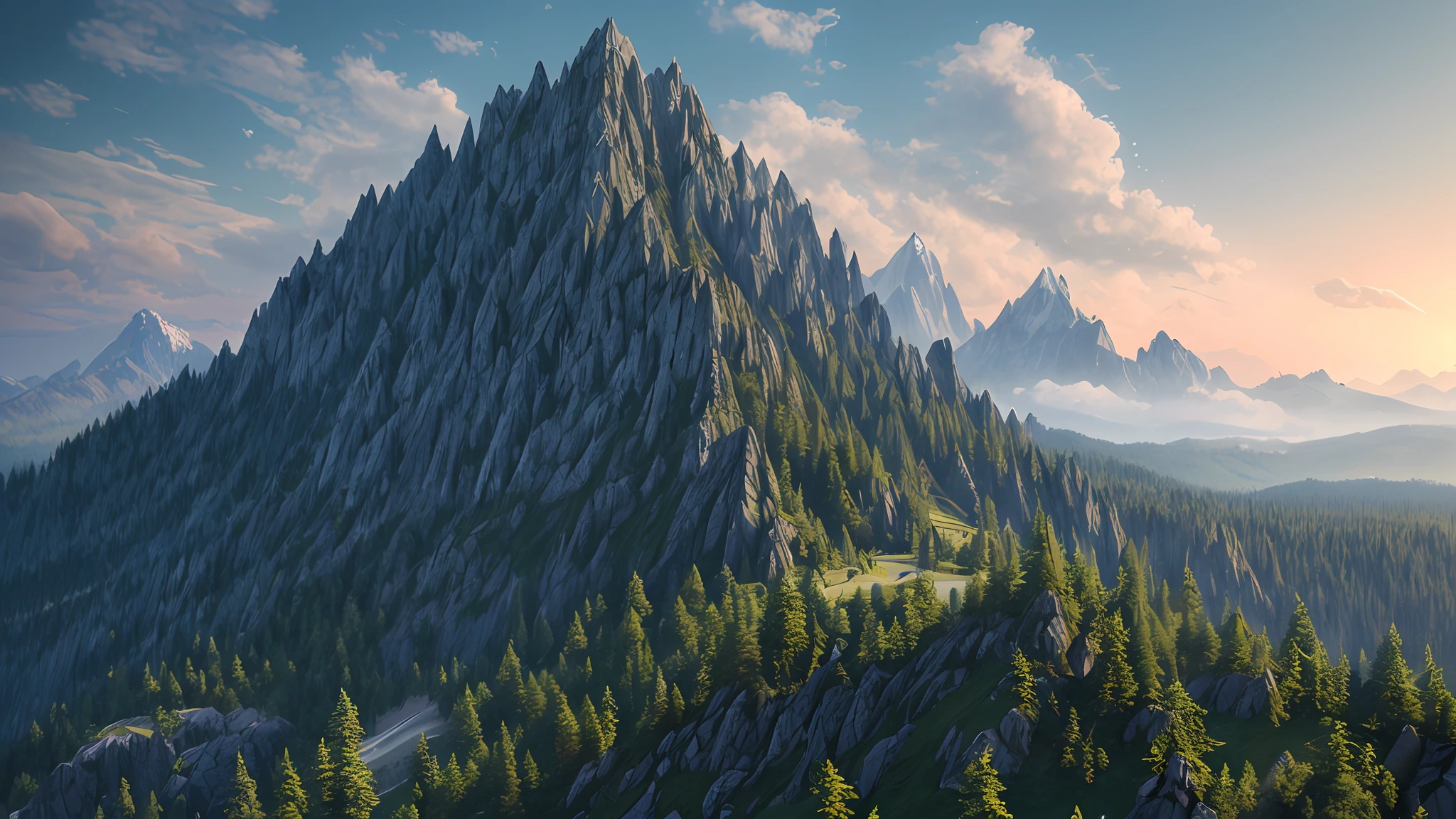 columnar mountain, artstation, hyperdetailed, ultra hd