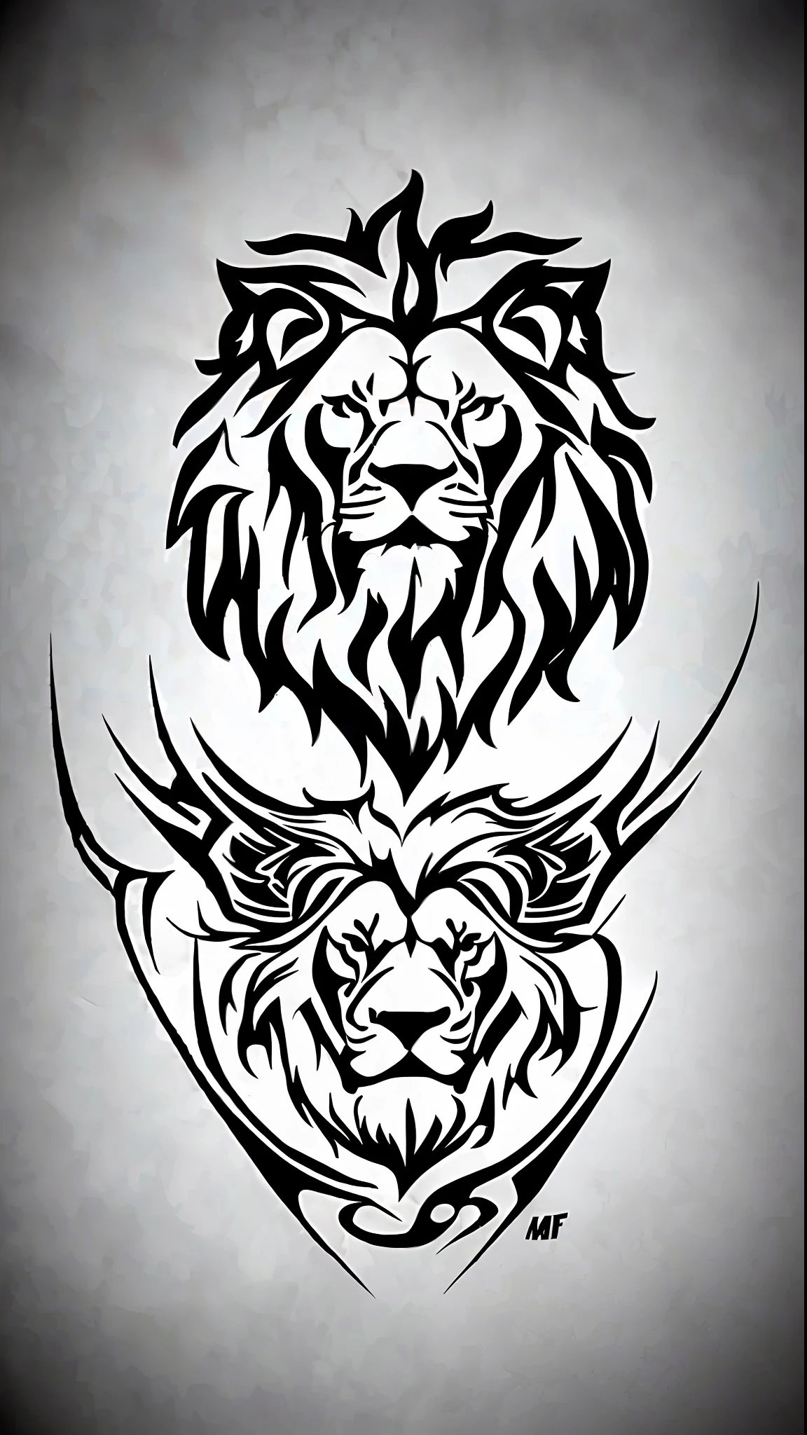 a vectorized lion's head logo