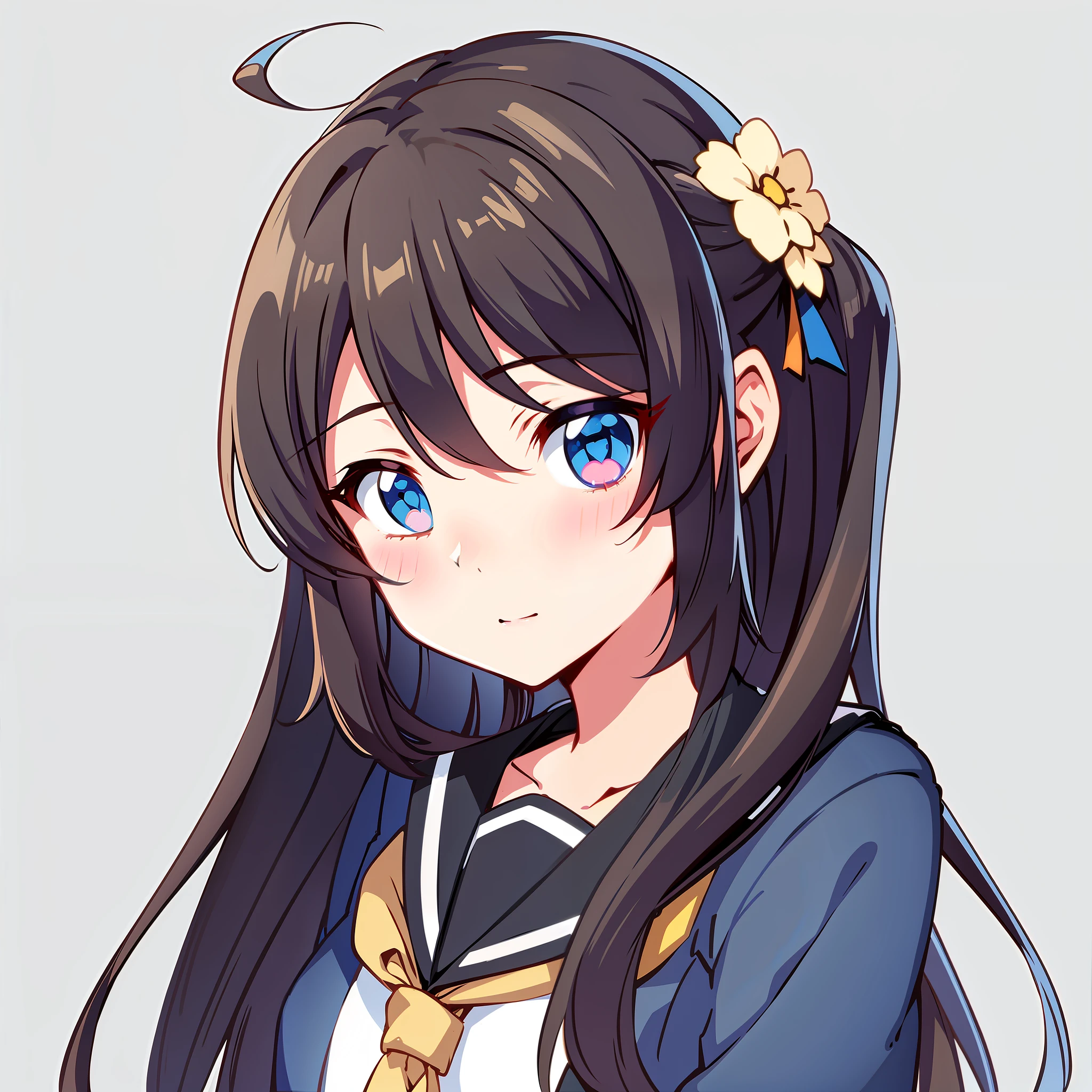 anime girl with long hair and a flower in her hair, anime moe artstyle, nagatoro, marin kitagawa fanart, kantai collection style, cute anime girl, cute anime girl portraits, cute anime girl portrait, anime visual of a cute girl, anime best girl, pretty anime girl, portrait anime girl, portrait of an anime girl, anime waifu