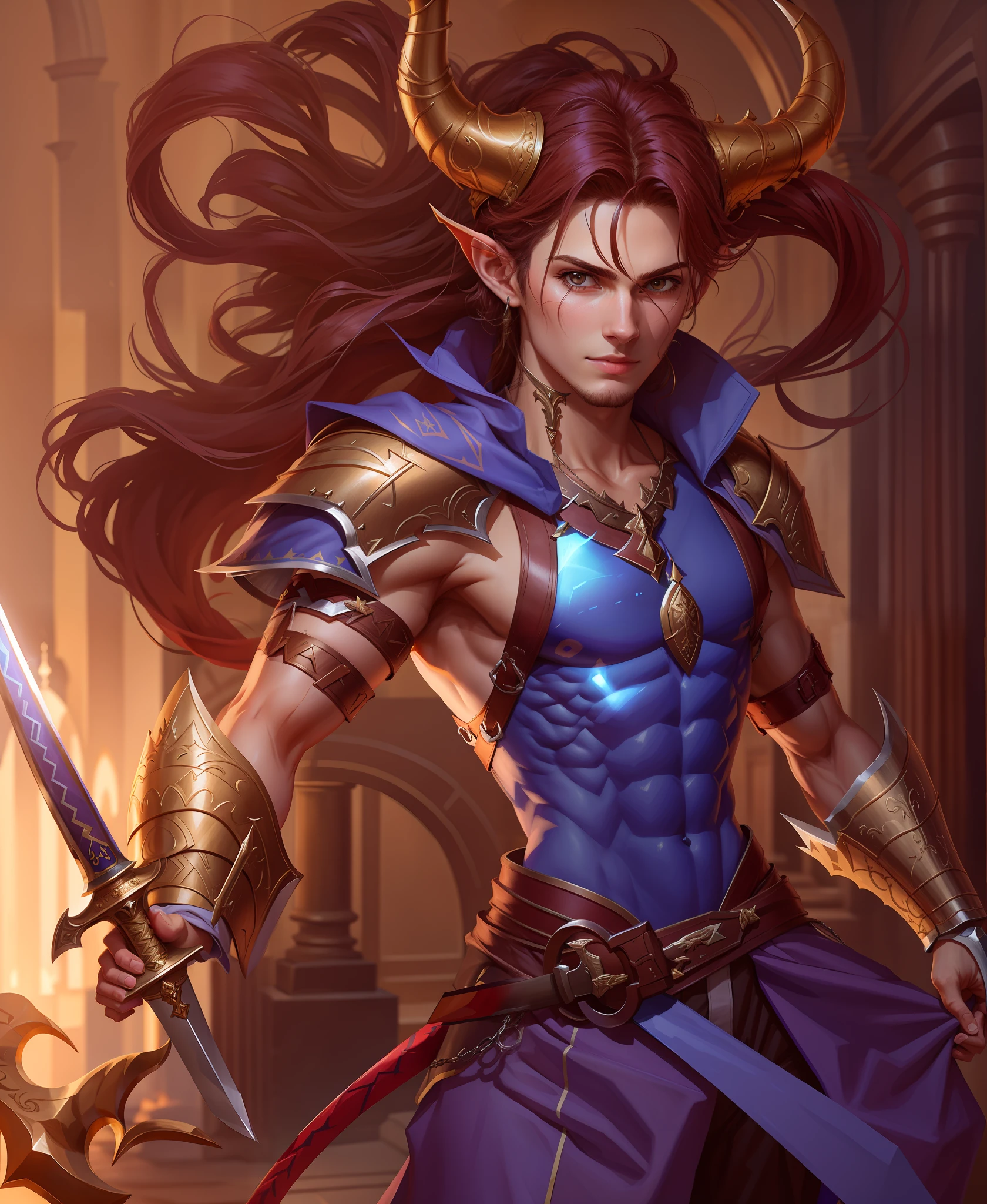 With a sword