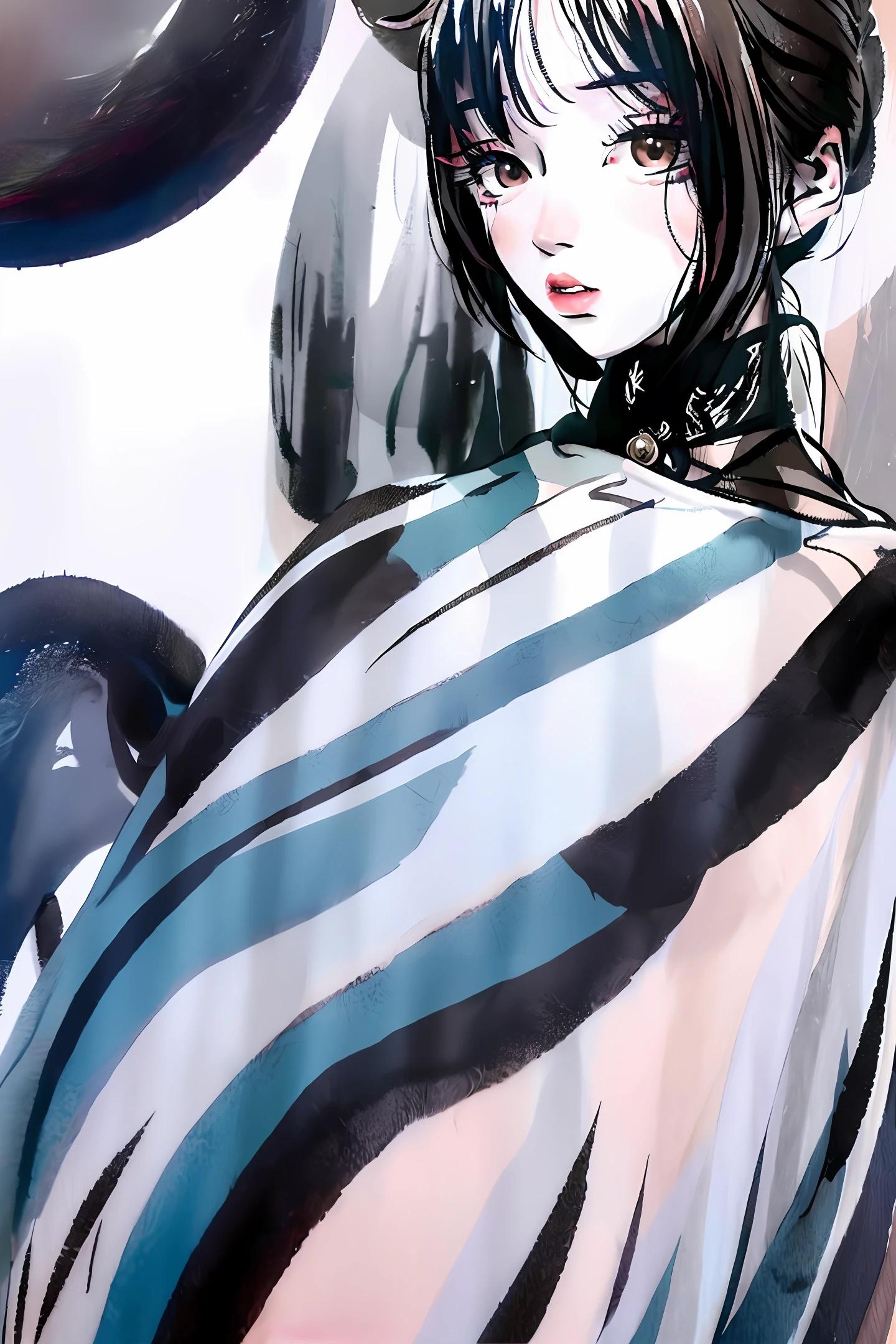 Kamisato Linghua's body is covered with tattoos