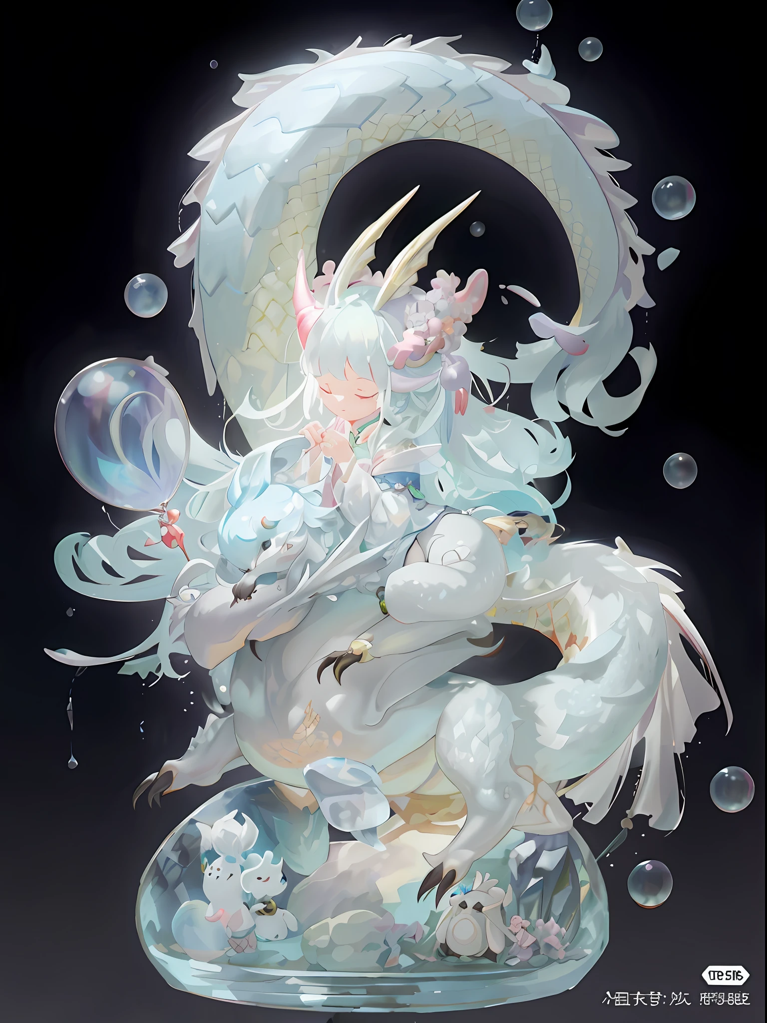 These 2 pictures can be said to be carefully selected. The overall effect is very good because the picture is richer: its details are not so perfect. Supplement: cute resin Chinese dragon girl, full body, fantasy creature, super cute, in the style of dreamlike fantasy creatures, in the style of fairycore, meticulous design, transparent metal texture.PVC,fine luster,clouds,nature elements, plush doll art, fuyukomatsui, ren hang. yanjun cheng, manticore, unicorncore, 3drender, 3d mod el, ue5 , ultra detail. -ar 3:4 --niji 5