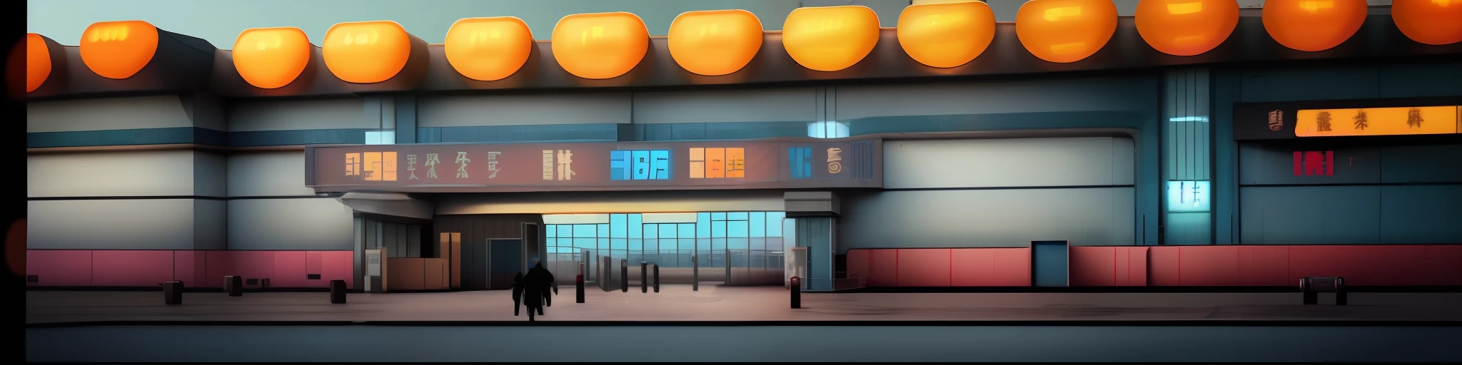 enter a chinese airport, airport boarding entrance, use 256 colors exactly, extremely detailed, super detail, side view, beat em up game stage style, scary art style, ultra detailed, realistic portrait with painted shadows,