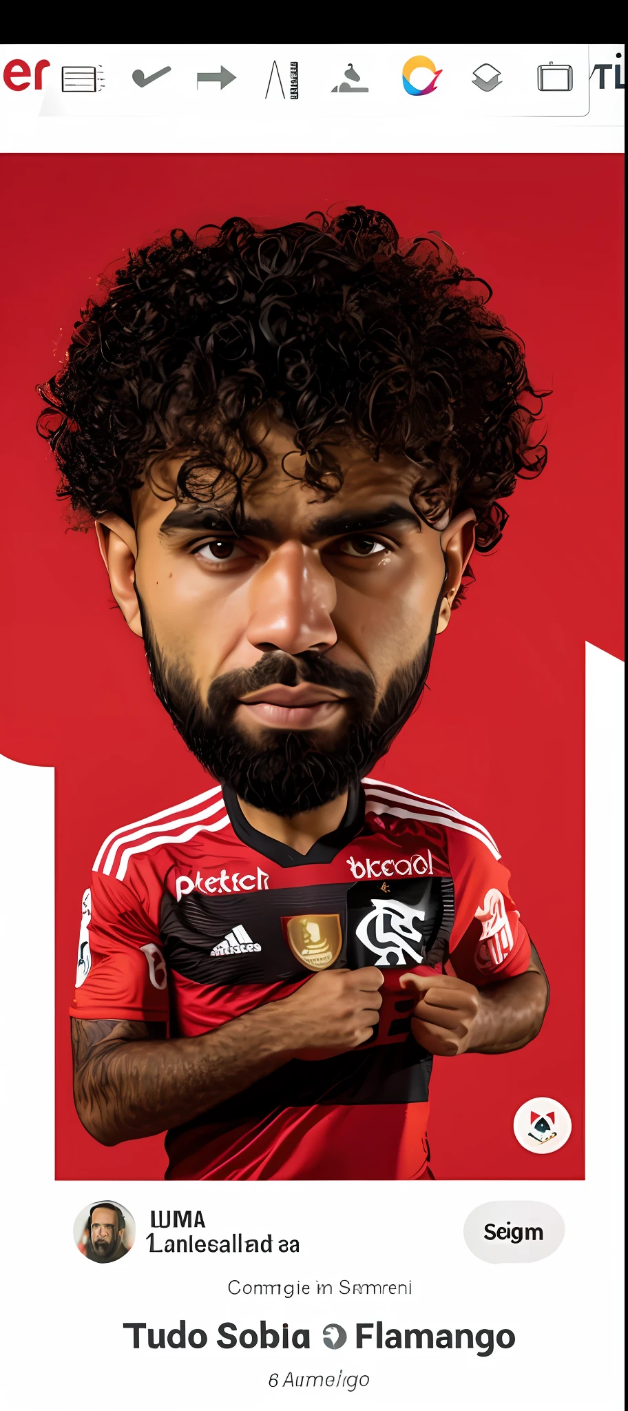 a man with a beard and a beardlock on a red background, mohamed reda, dan dos santos, looks like fabiula nascimento, mo salah, caio santos, andrea rocha, thiago lehmann, luiz escanuela, edu souza, 8 k highly detailed ❤🔥 🔥 💀 🤖 🚀, lucas graziano, adreas rocha