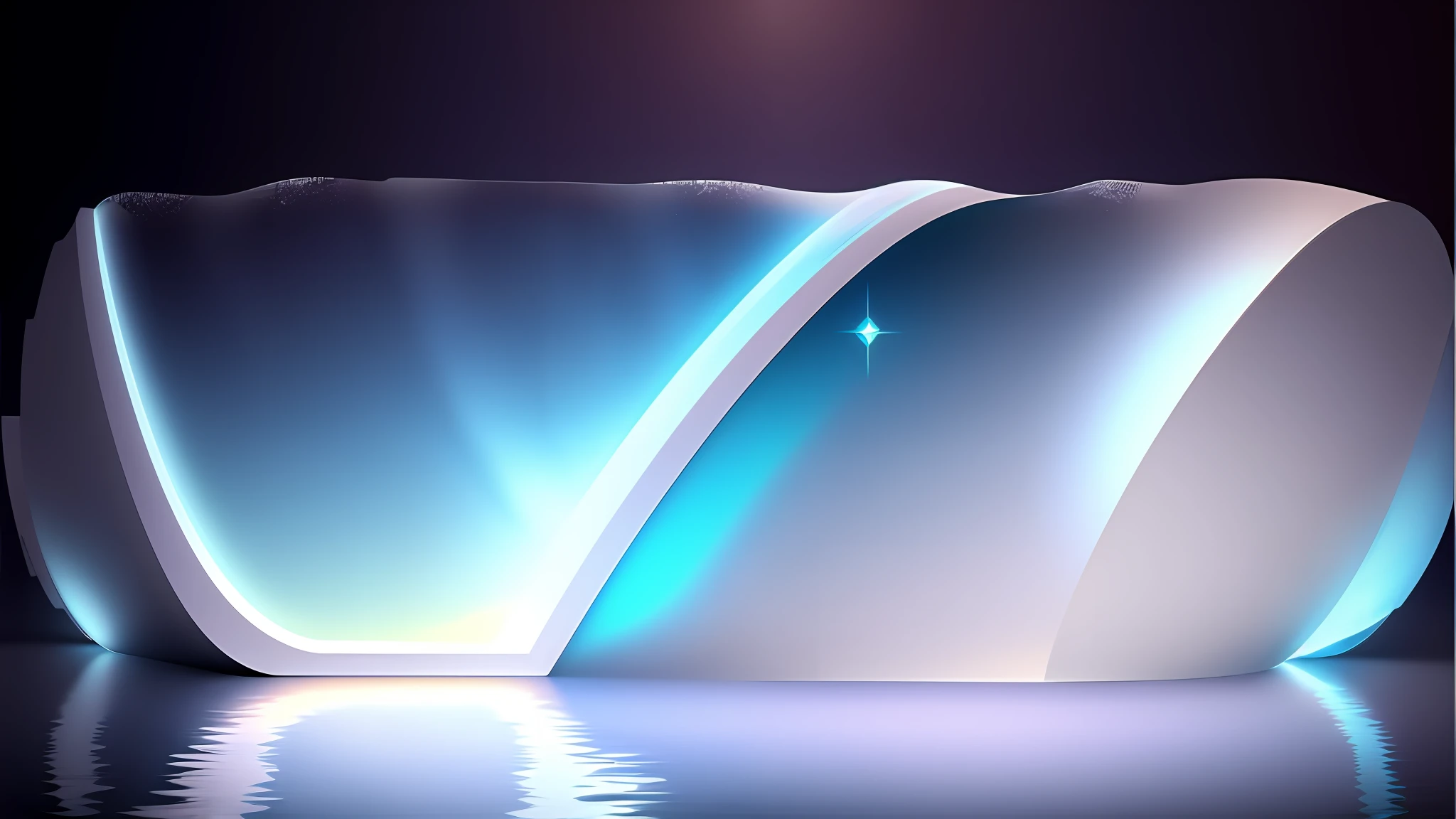 it is an isometric metalic construction masterpiece, clean metalic fantasty,edgy,curvy gemstones, masterpiece, ultra detailed,ivory style futuristic, hyper-realism, photo composition, vibrant soft gradient glow colors, fantastic background, 4k, full frame, detailed Glass texture, background with water waves, wonderful reflections --v 6