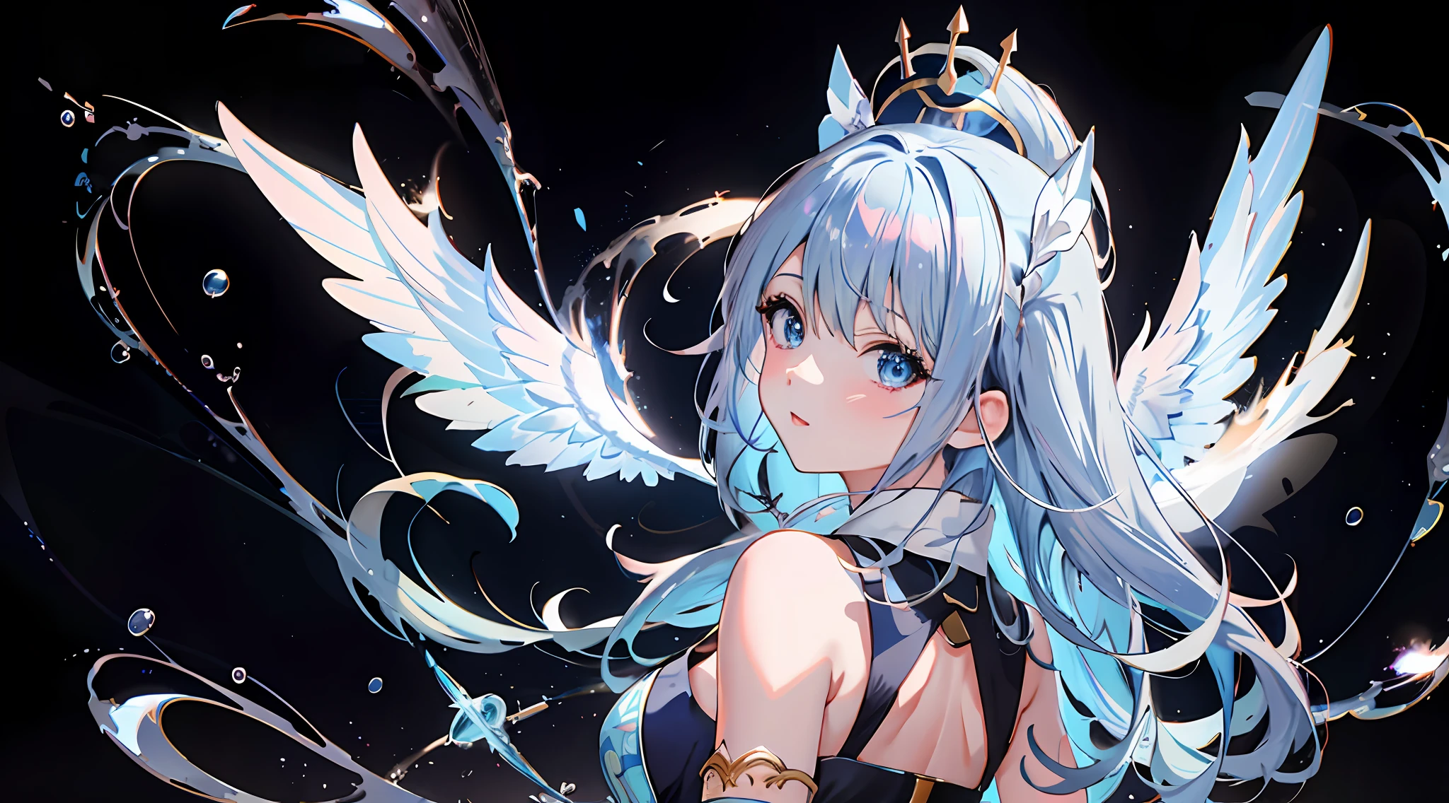 anime girl with blue hair and wings in a blue dress, anime art wallpaper 8 k, anime goddess, wallpaper anime blue water, anime wallpaper 4k, anime style 4 k, anime wallpaper 4 k, best anime 4k konachan wallpaper, anime art wallpaper 4 k, anime art wallpaper 4k, 4k anime wallpaper, ultra hd anime wallpaper, nightcore
