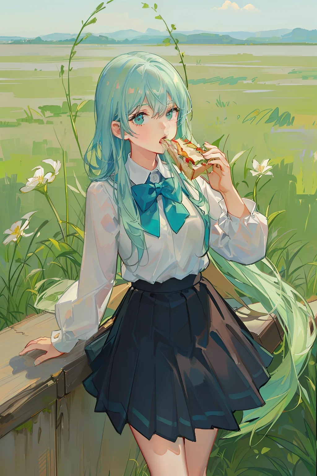 Buttterfly eating sandwich