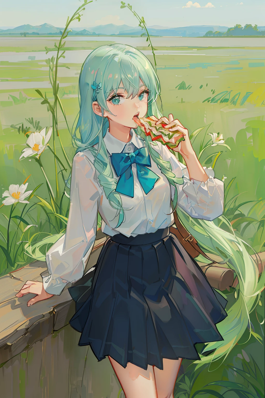Buttterfly eating sandwich