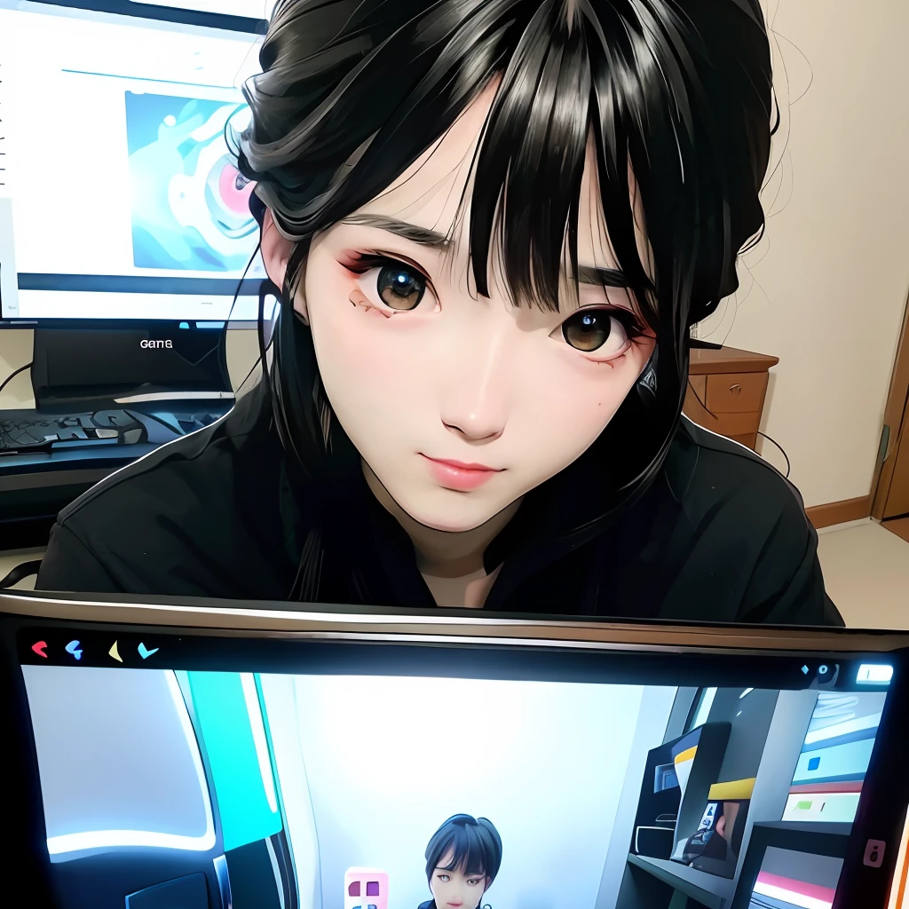a cute men one person , highly detailed, digital painting,  eye contact, live stream camera, gaming lighting