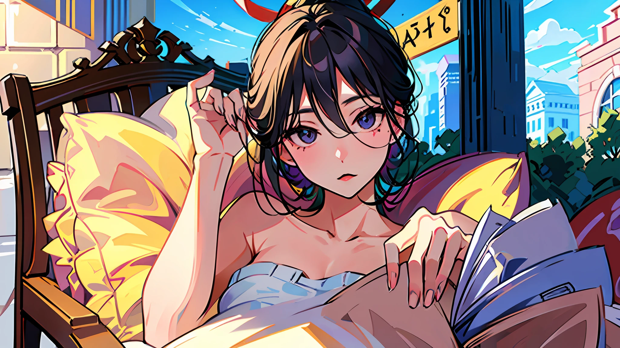 masterpiece, top quality, super detail, illustration, (1girl), beautiful detailed eyes, viewer look, close-up, (chest focus), naked king