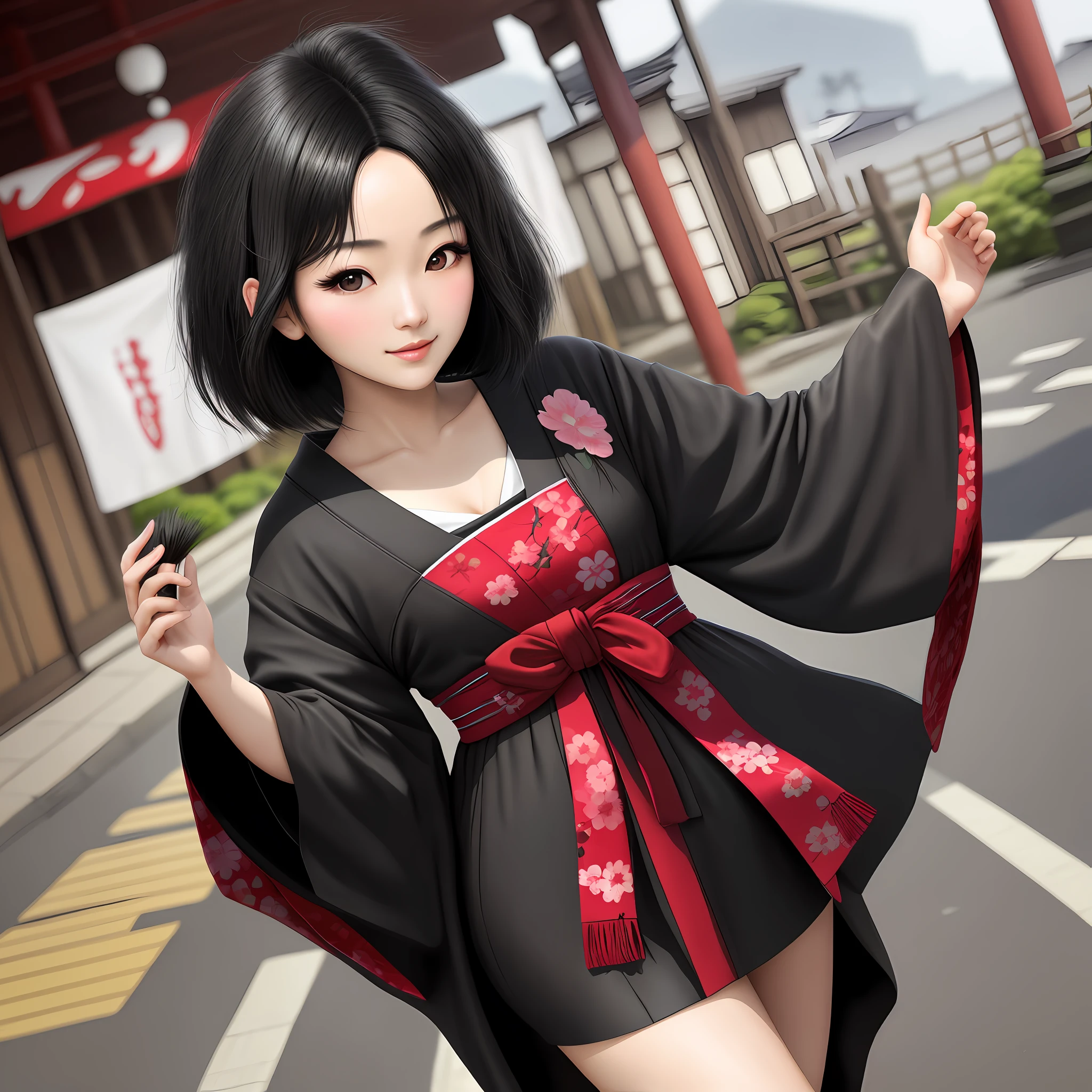 Make Japan black-haired beauty as realistic as possible