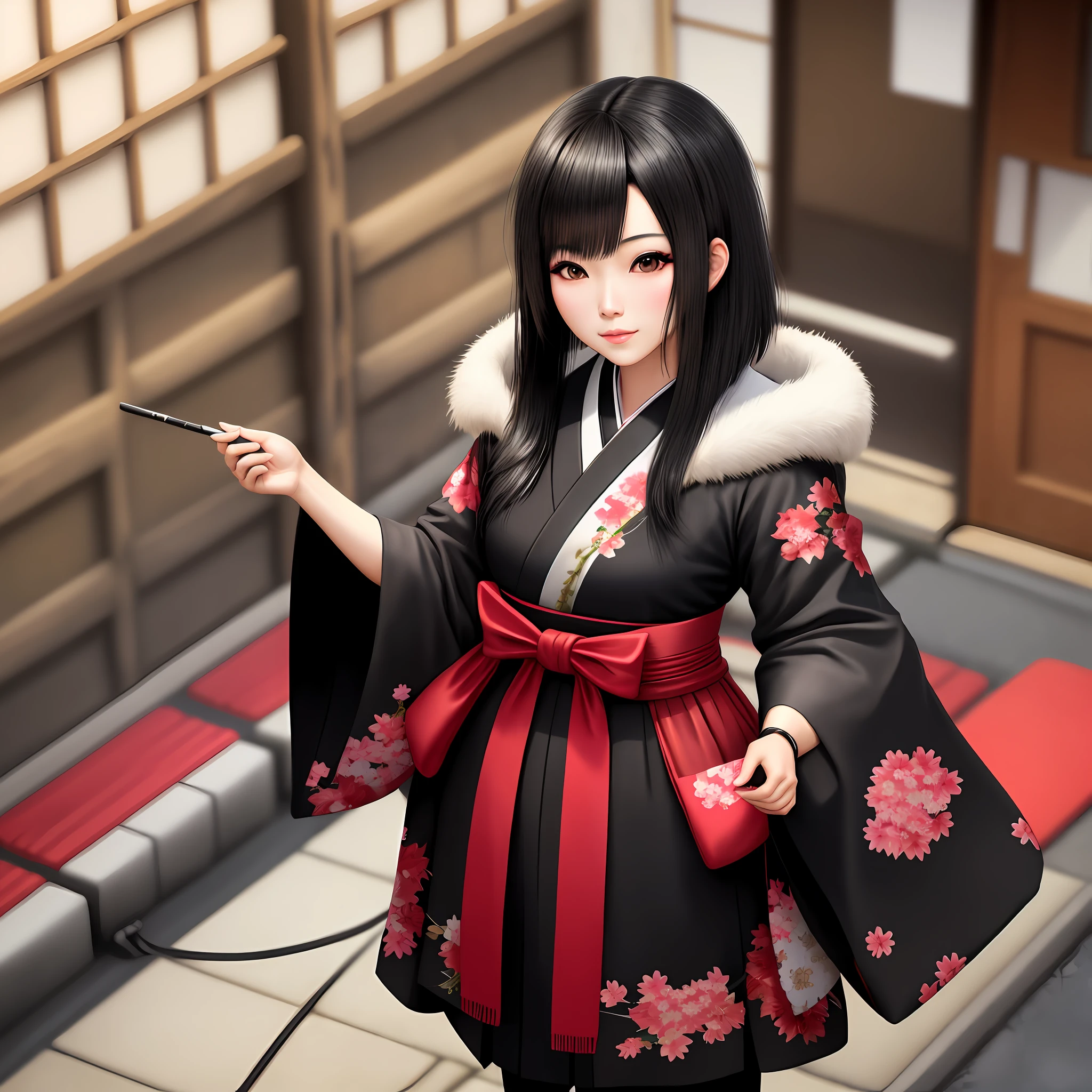 Make Japan black-haired beauty as realistic as possible