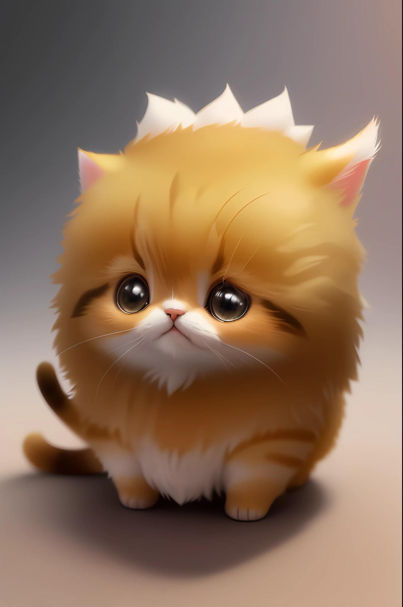 cute tiny hyperrealistic cat, chibi, adorable and fluffy, cartoon, cinematic lighting effect, charming, 3D vector art, cute and quirky, fantasy art, bokeh, hand-drawn, digital painting, soft lighting, isometric style, 4K resolution, photorealistic rendering, highly detailed clean, vector image, photorealistic masterpiece, professional photography, simple space backdrop, flat white background, isometric, vibrant vector, lies on a beautiful cushion